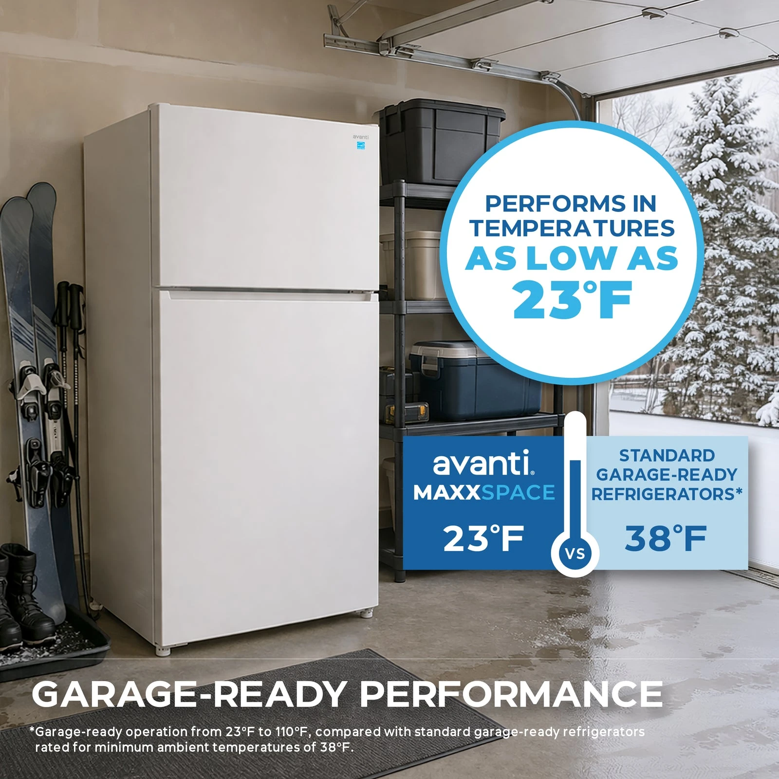 Avanti MaxxSpace Garage-Ready 24 cu. ft. Refrigerator AVFF24DLJM0W