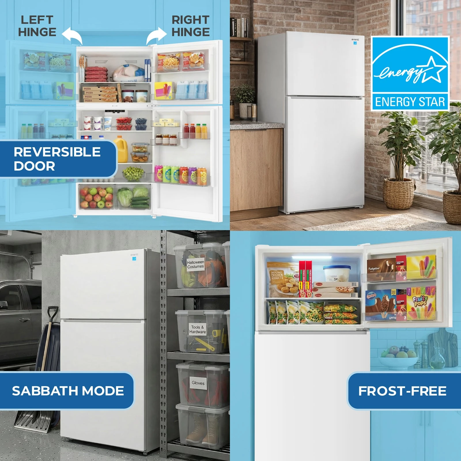 Avanti MaxxSpace Garage-Ready 24 cu. ft. Refrigerator AVFF24DLJM0W