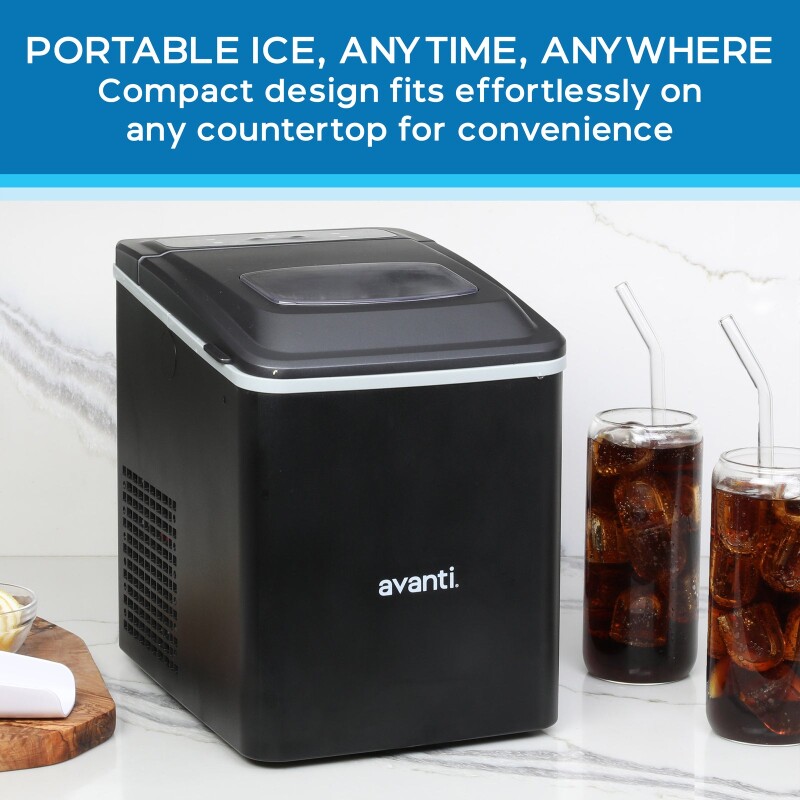 Avanti Mighty Ice Countertop Bullet Ice Maker AVIM2625BK