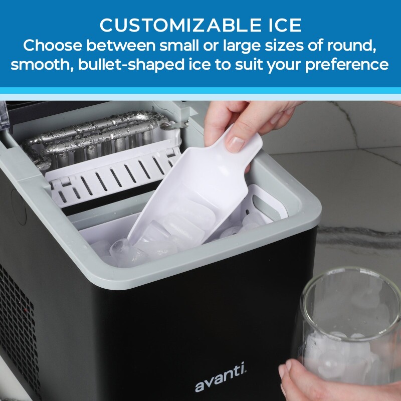 Avanti Mighty Ice Countertop Bullet Ice Maker AVIM2625BK