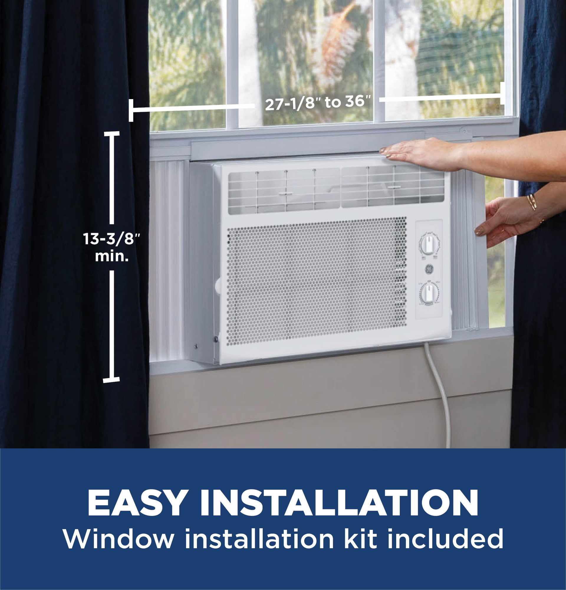 GE® 5,000 BTU Mechanical Window Air Conditioner for Small Rooms up to 150 sq ft. AWAS05BWA