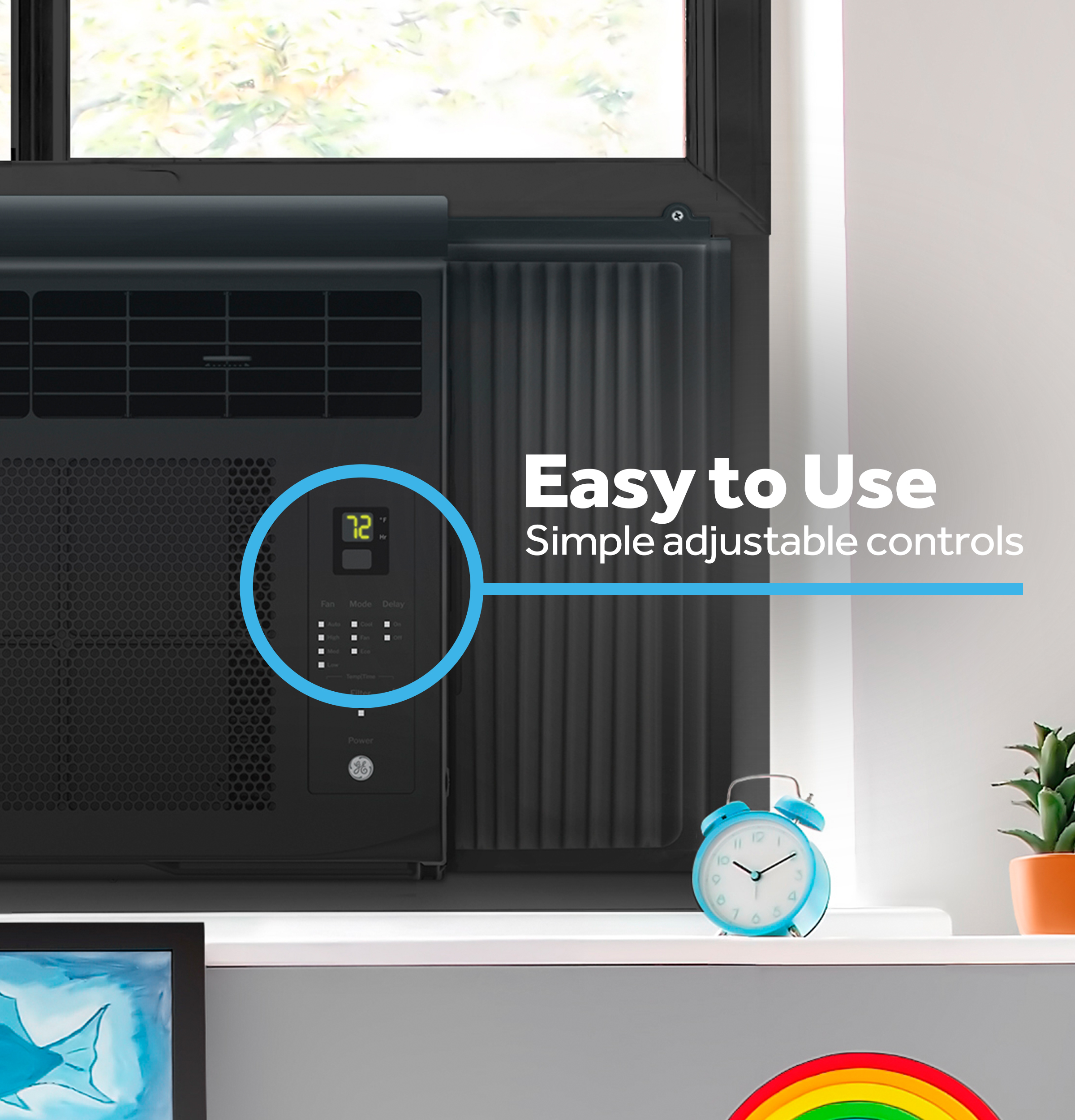 6,000 BTU Electronic Window Air Conditioner for Small Rooms up to 250 sq ft., Black AWCS06BBA