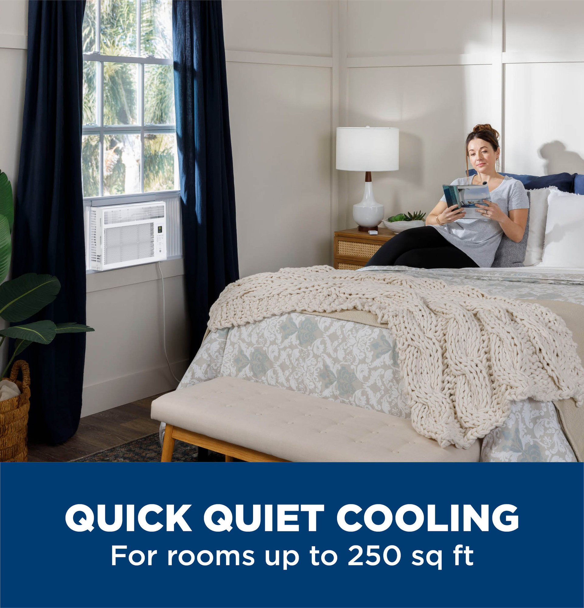 GE® 6,000 BTU Electronic Window Air Conditioner for Small Rooms up to 250 sq ft. AWCS06BWA