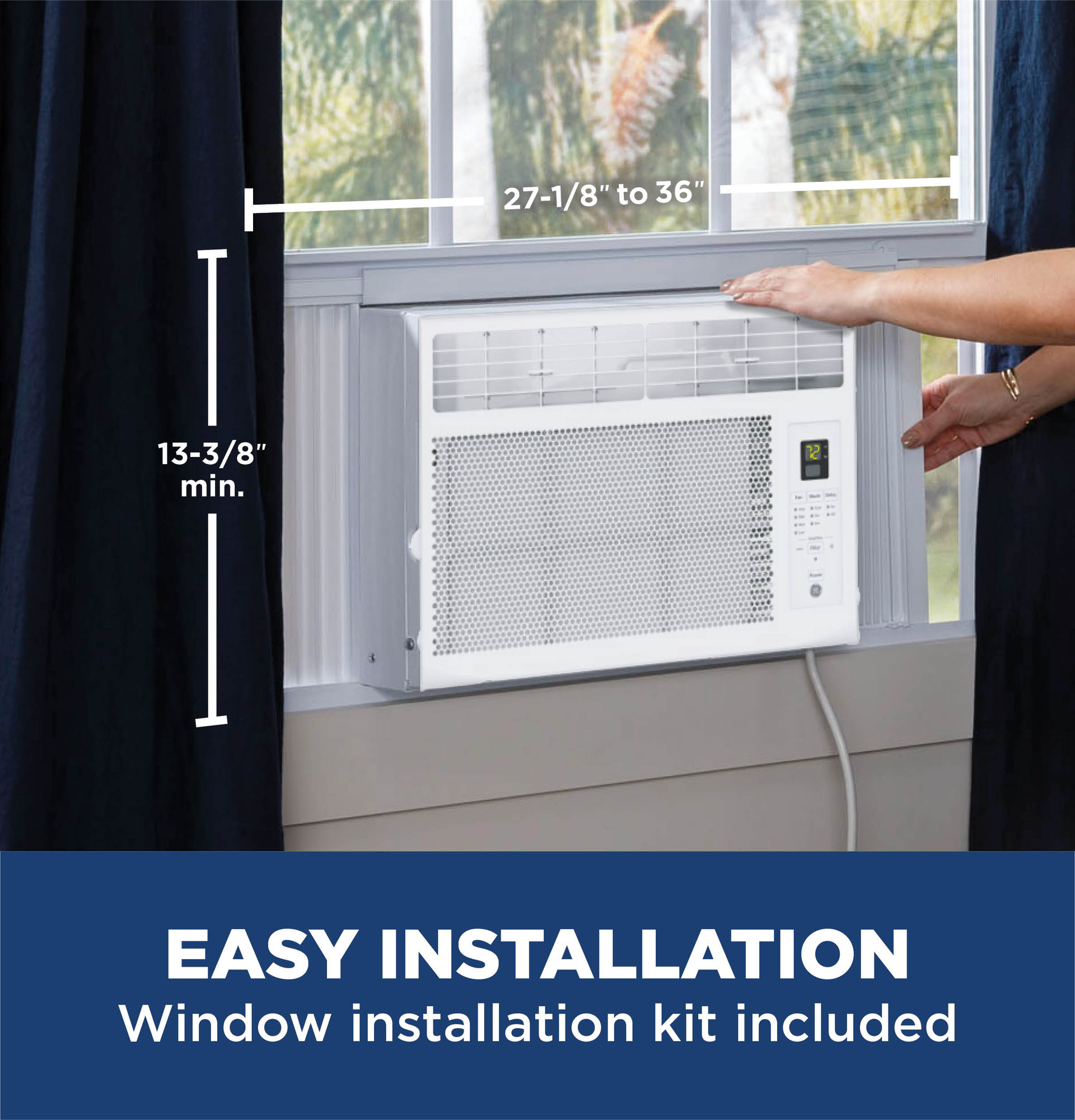 GE® 6,000 BTU Electronic Window Air Conditioner for Small Rooms up to 250 sq ft. AWCS06BWA