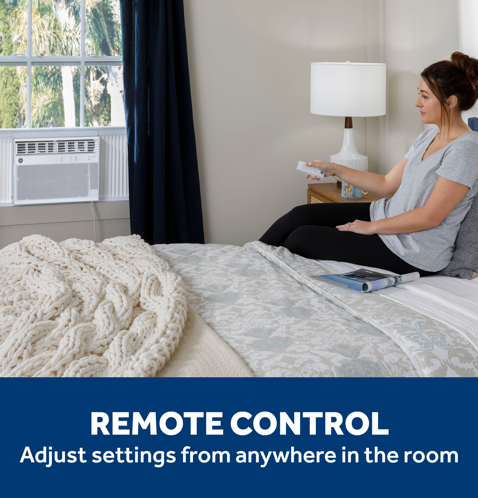 GE® 12,000 BTU Smart Electronic Window Air Conditioner for Large Rooms up to 550 sq. ft. AWCS12WWA