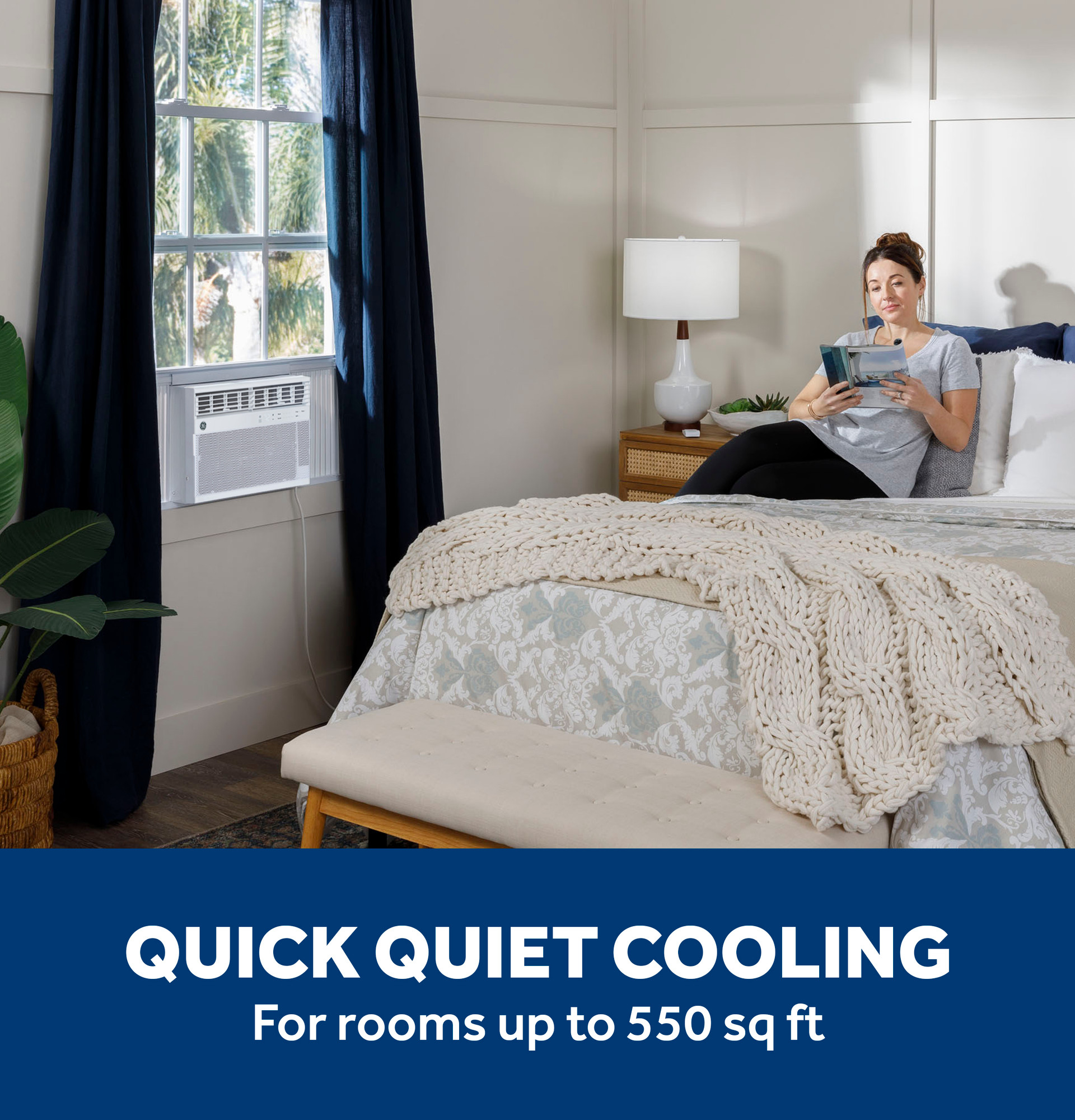 GE® 12,000 BTU Smart Electronic Window Air Conditioner for Large Rooms up to 550 sq. ft. AWCS12WWA