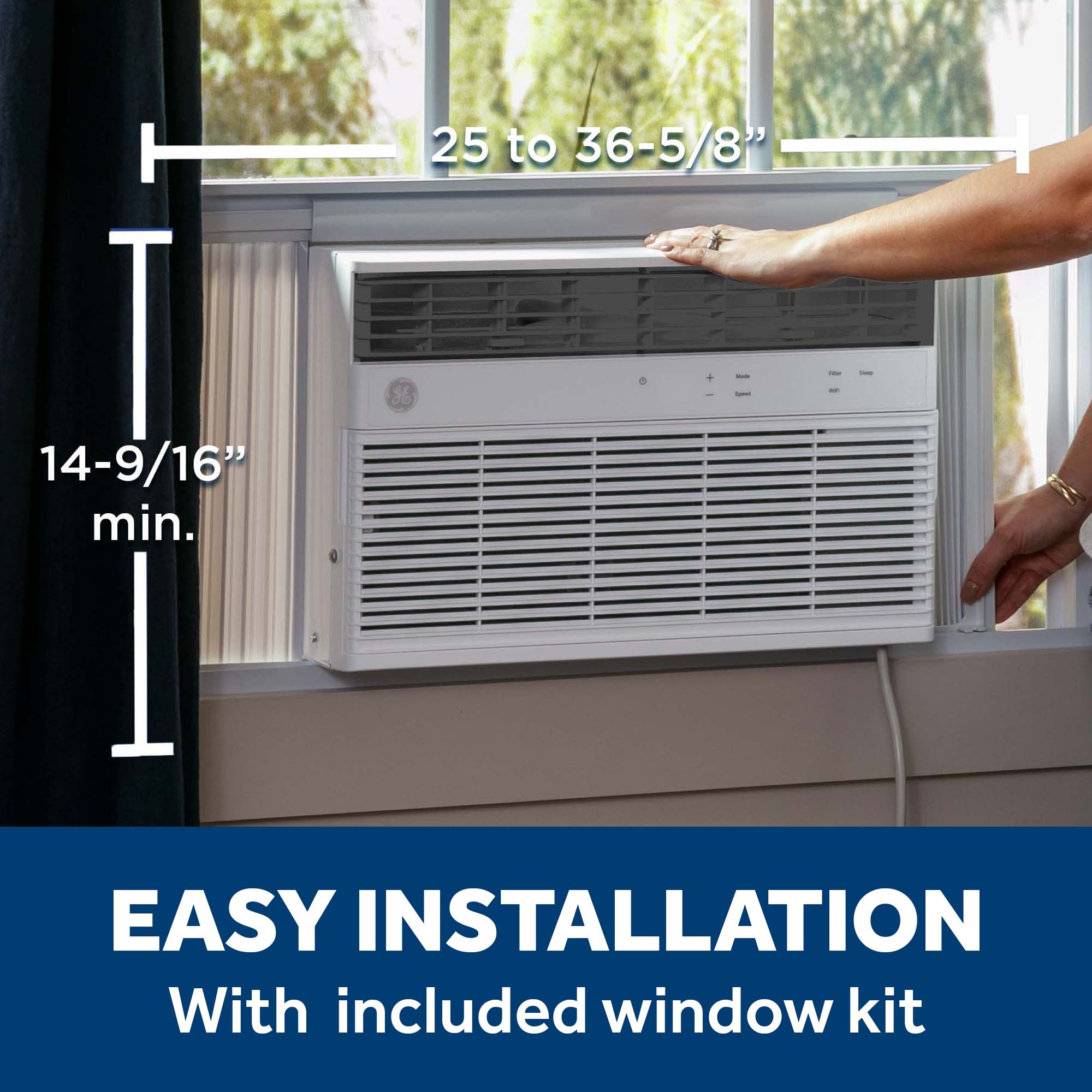 12,000 BTU Smart Electronic Window Air Conditioner for Large Rooms up to 550 sq. ft. AWCS12WWT