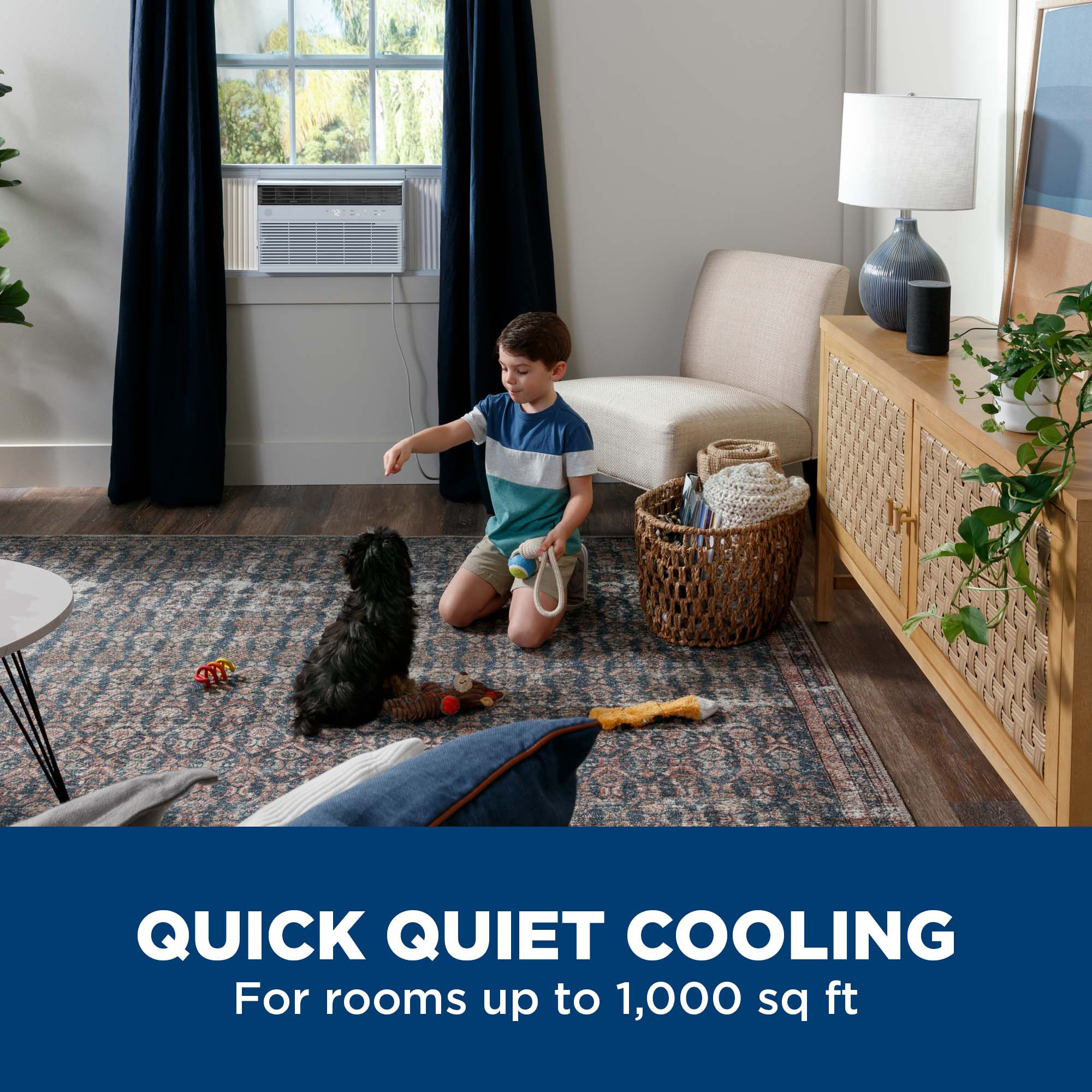 GE® 18,000 BTU Smart Electronic Window Air Conditioner for Extra-Large Rooms up to 1000 sq. ft. AWCS18WWT