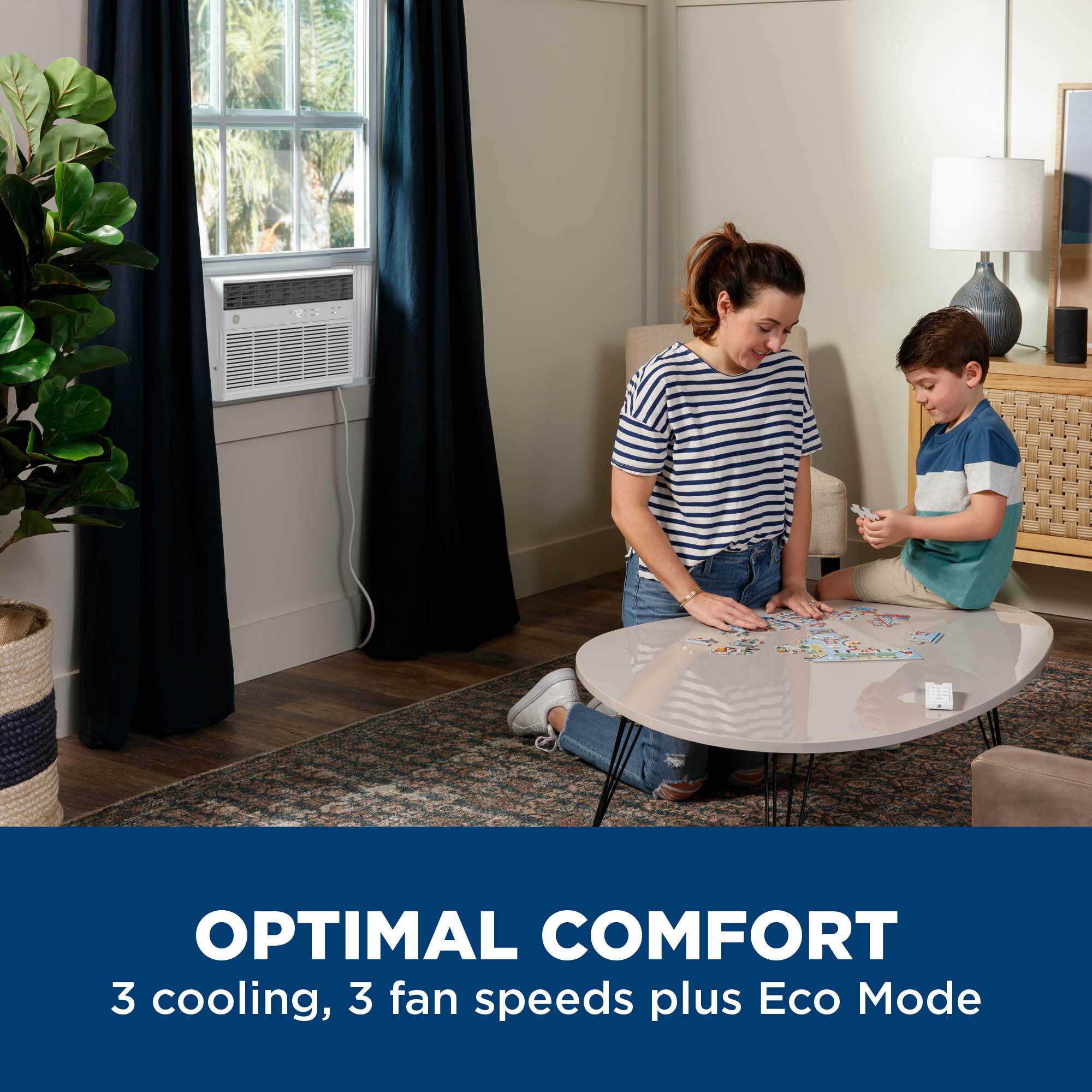 GE® 18,000 BTU Smart Electronic Window Air Conditioner for Extra-Large Rooms up to 1000 sq. ft. AWCS18WWT
