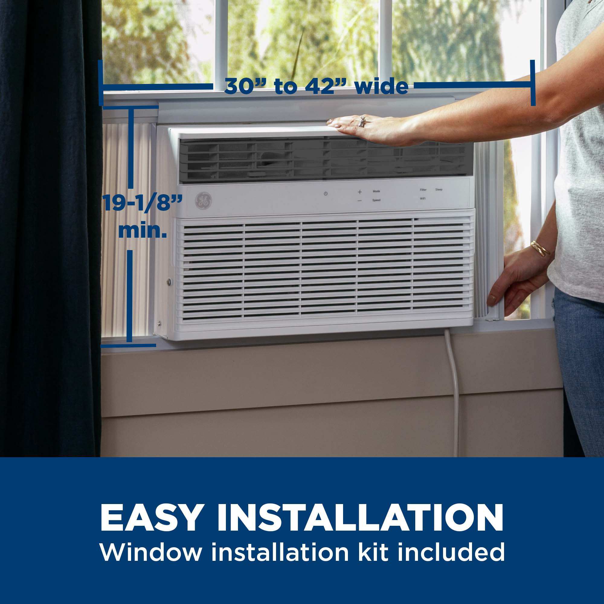 GE® 24,000 BTU Smart Electronic Window Air Conditioner for Extra-Large Rooms up to 1,500 sq. ft. AWCS24WWL
