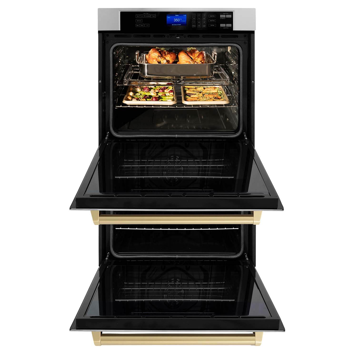 30" Autograph Edition Double Wall Oven with Self Clean and True Convection and Champagne Bronze AWDZ30CB