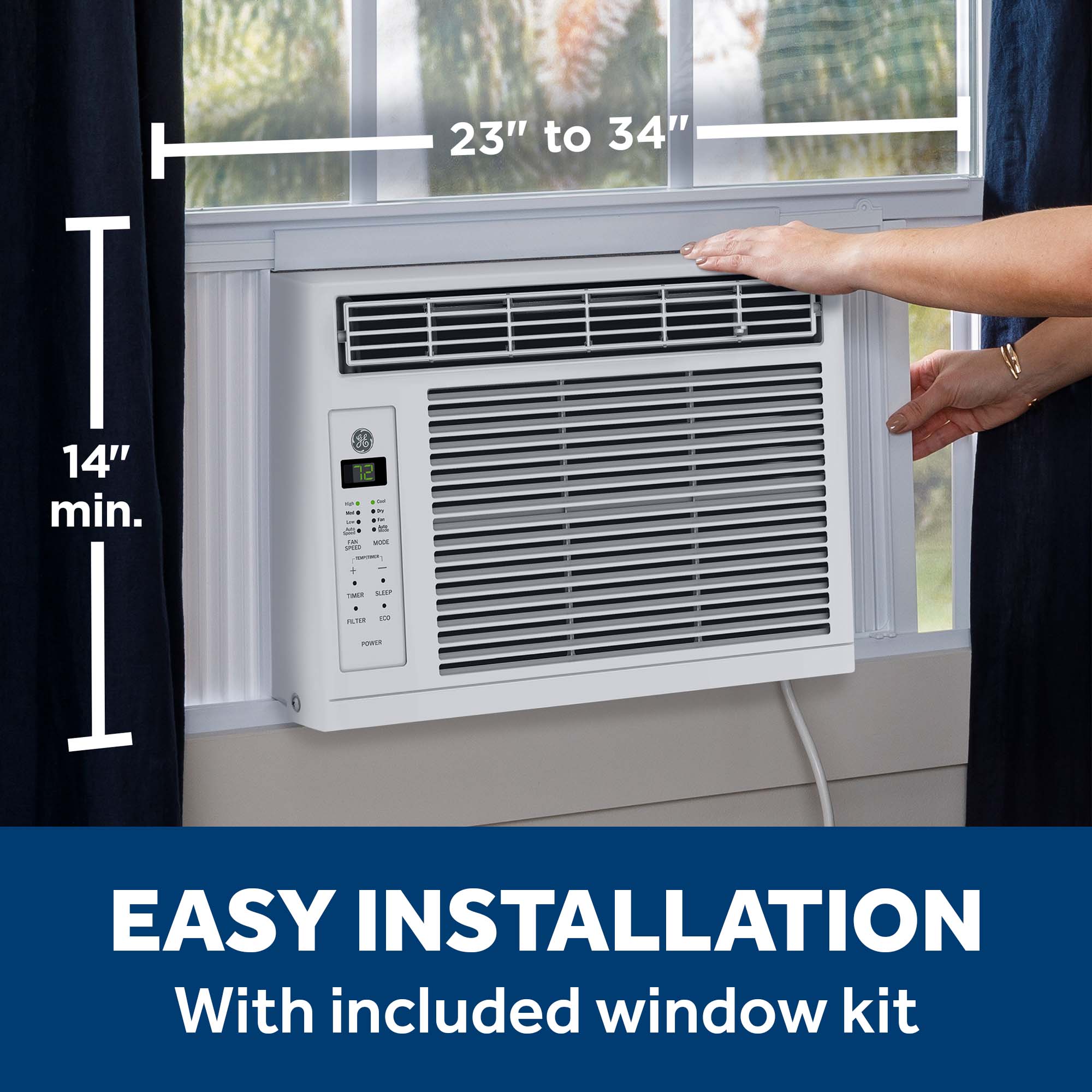 6,000 BTU Electronic Window Air Conditioner for Small Rooms up to 250 sq ft. AWES06BWF