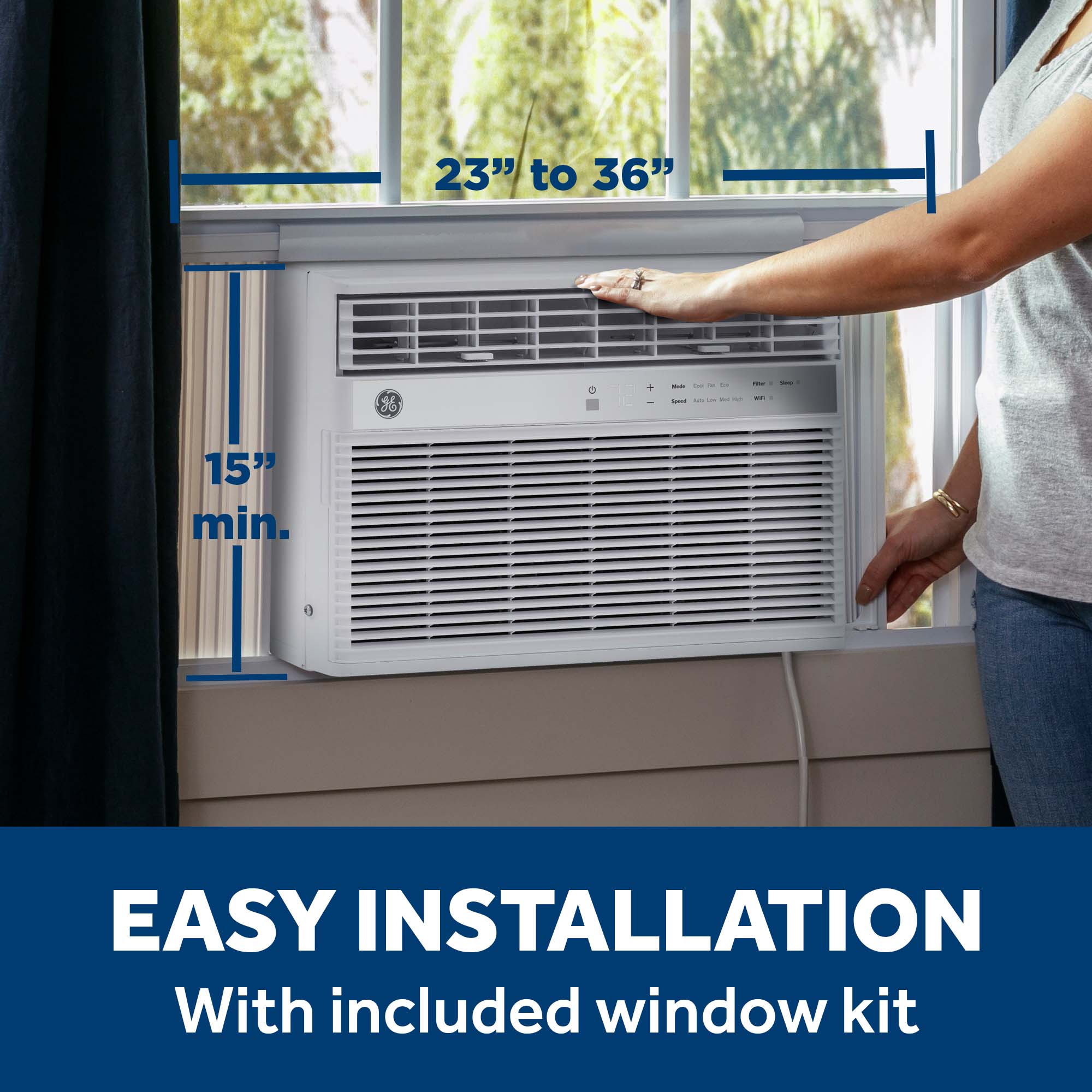 10,000 BTU Smart Electronic Window Air Conditioner for Medium Rooms up to 450 sq. ft. AWES10WWF