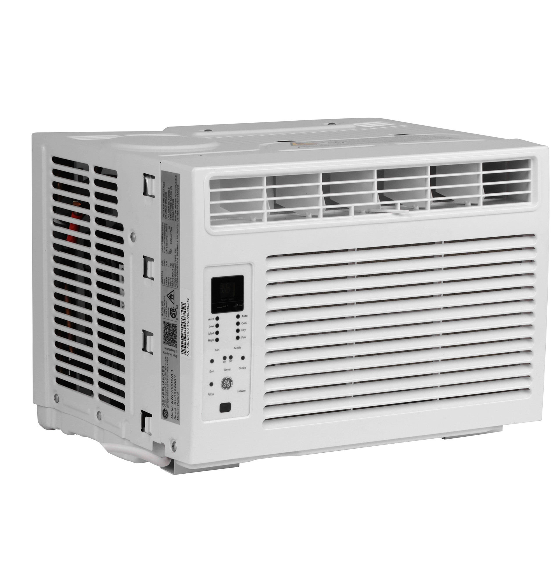 GE® 6,000 BTU Electronic Window Air Conditioner for Small Rooms up to 250 sq ft. AWFS06BWL