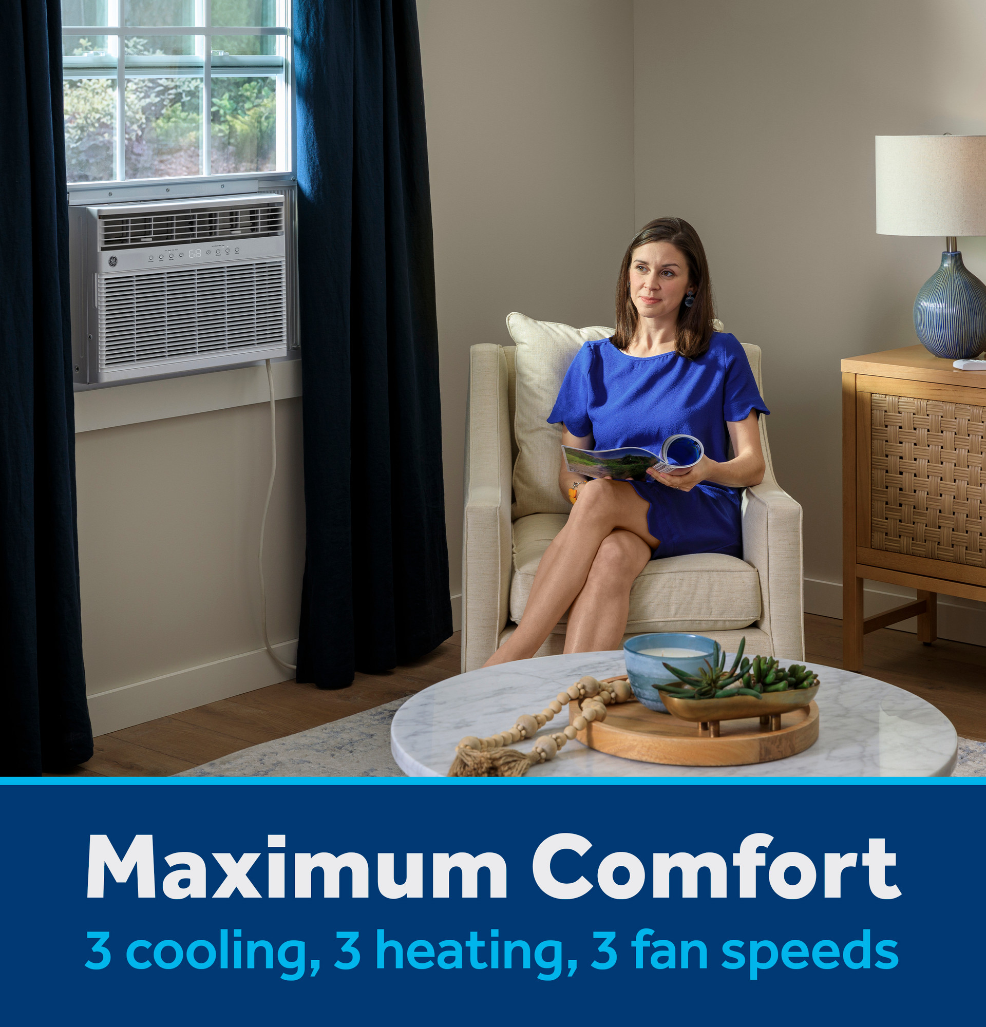 8,000 BTU Smart Heat/Cool with Heat Pump Electronic Window Air Conditioner for Medium Rooms up to 350 sq. ft. AWGP08WWA
