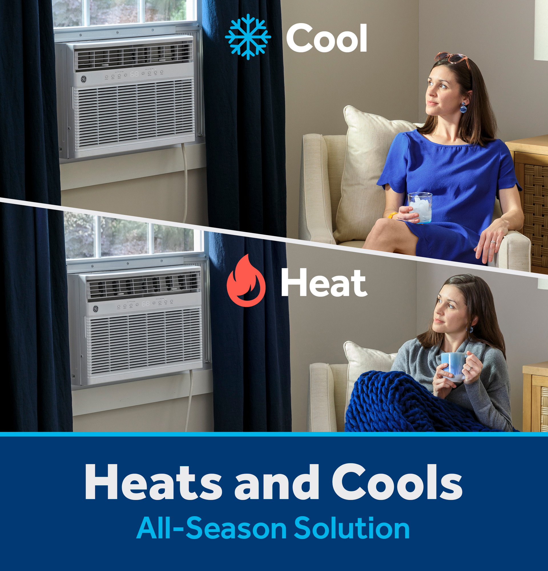 11,000 BTU Smart Heat/Cool with Heat Pump Electronic Window Air Conditioner for Large Rooms up to 550 sq. ft. AWGP12WWA