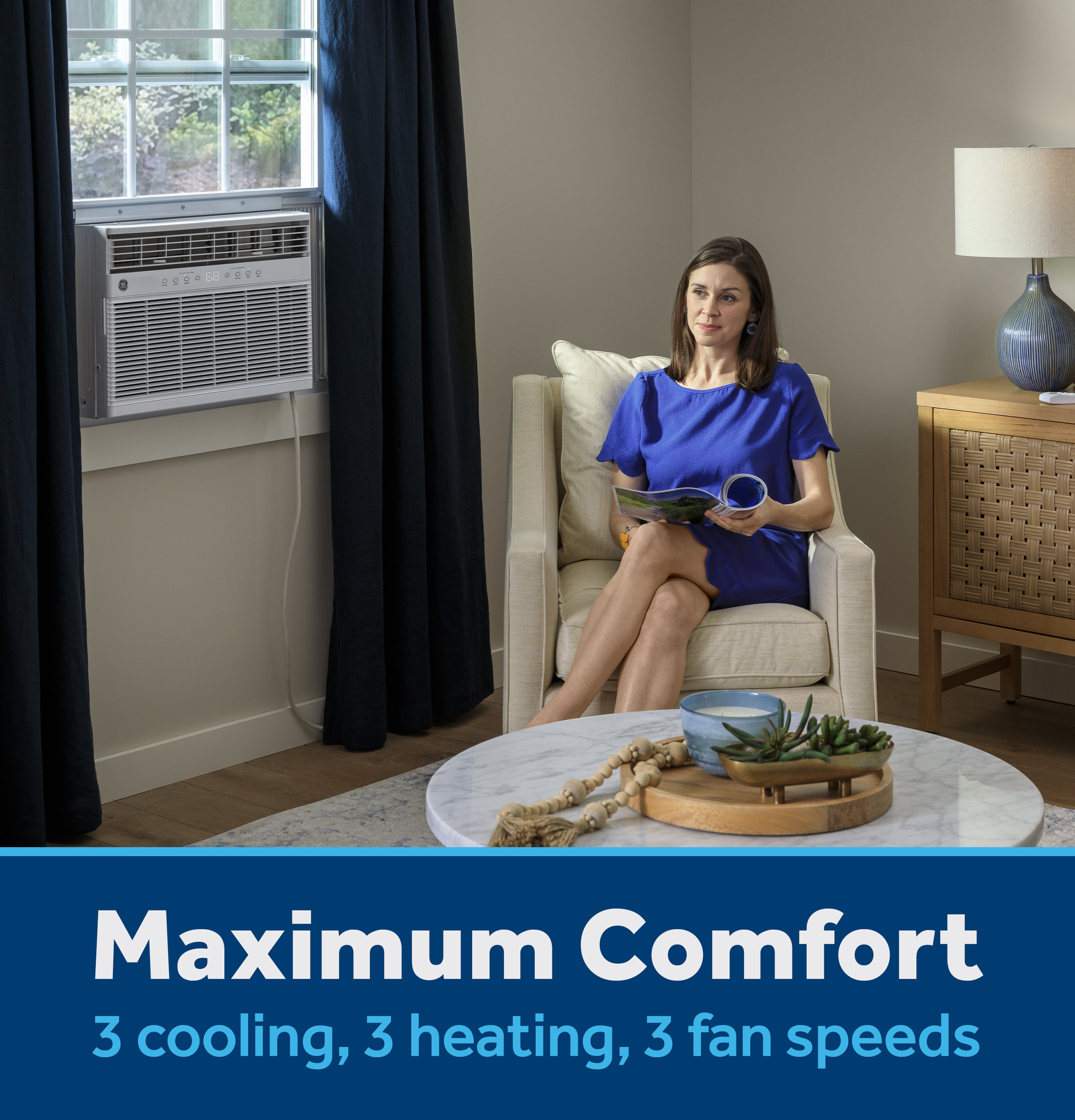 11,000 BTU Smart Heat/Cool with Heat Pump Electronic Window Air Conditioner for Large Rooms up to 550 sq. ft. view 9