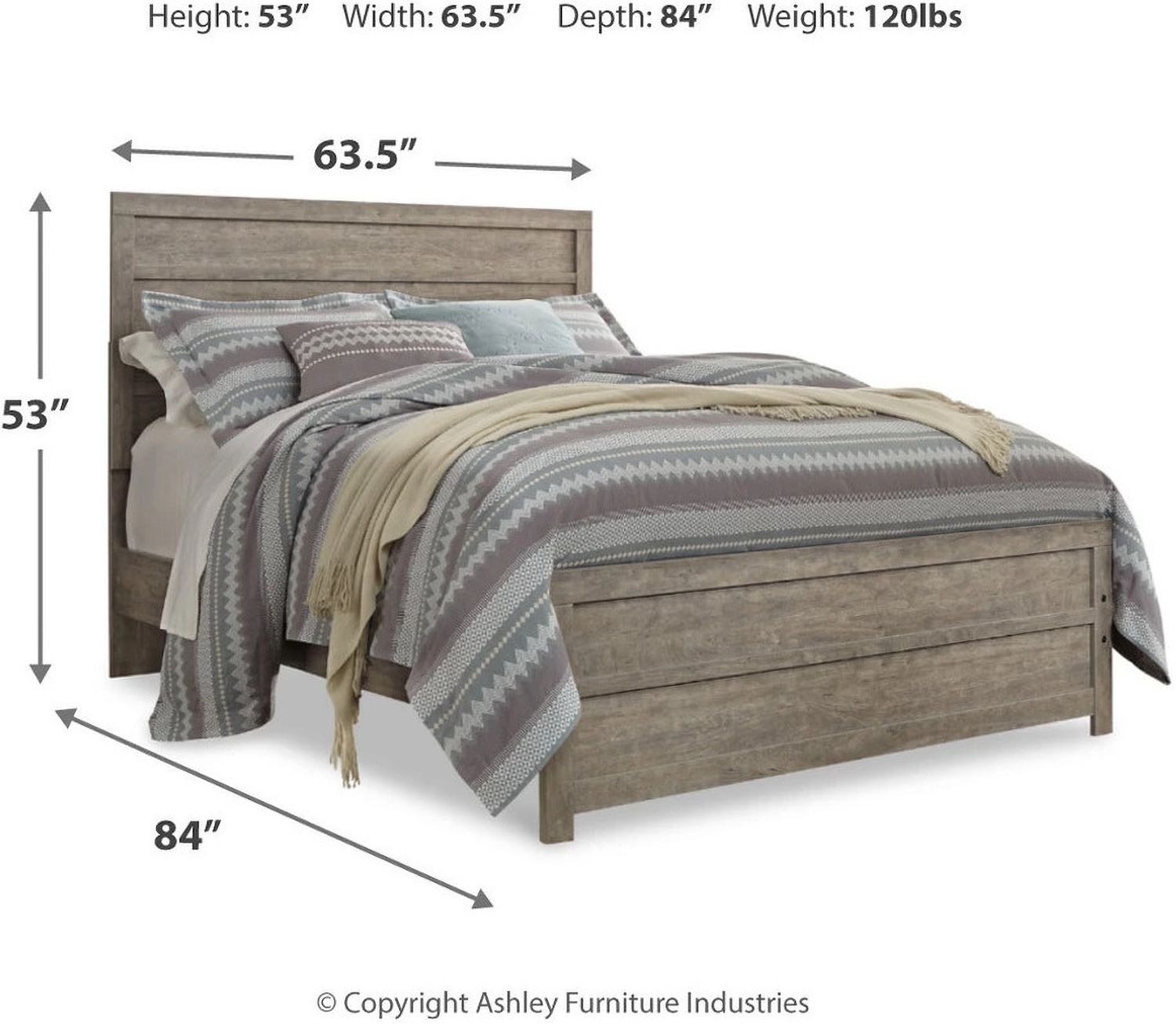 Culverbach Grey Queen Panel Bed B070B8