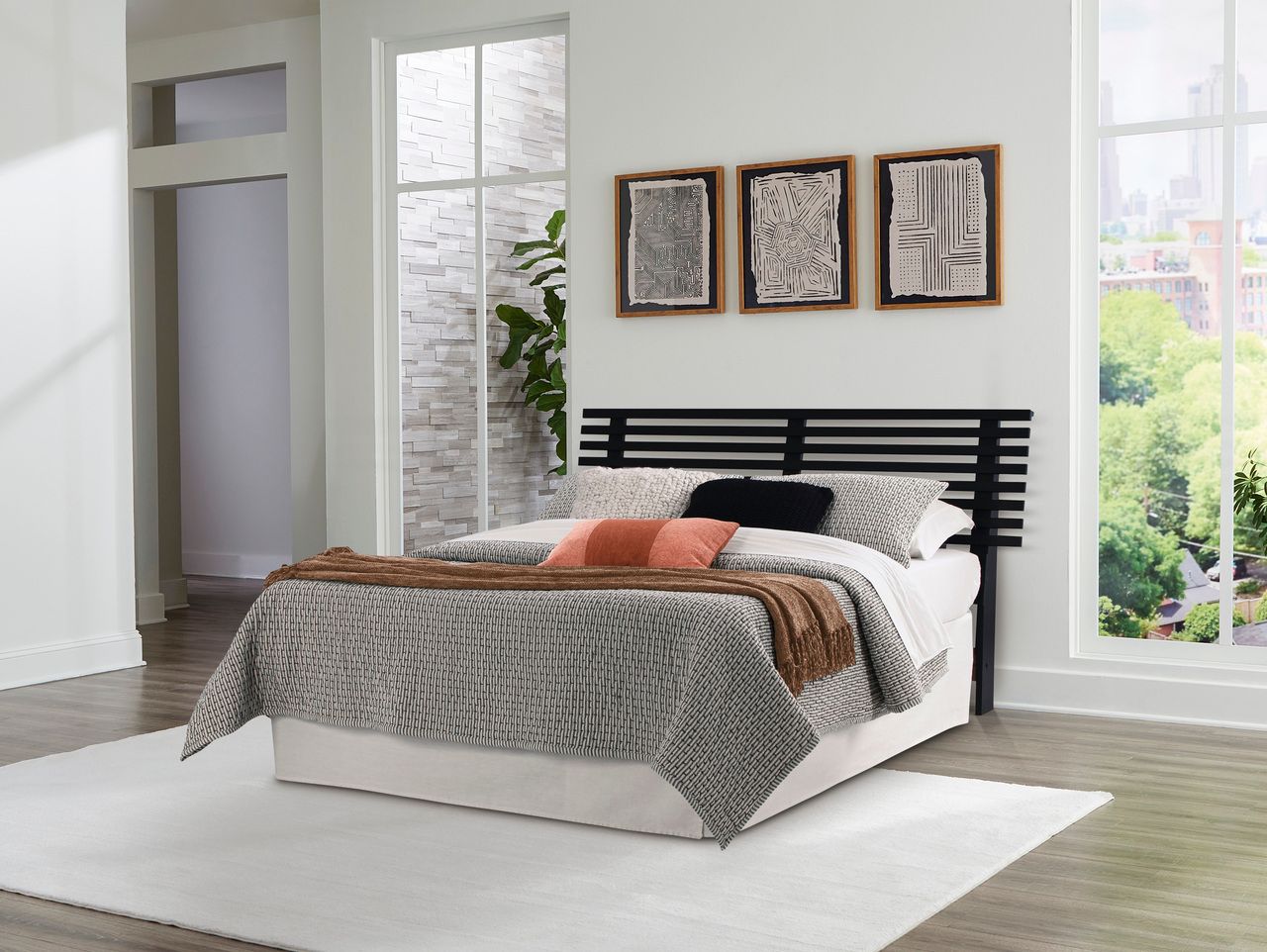 Danziar Black Queen Slat Headboard Only B1013157