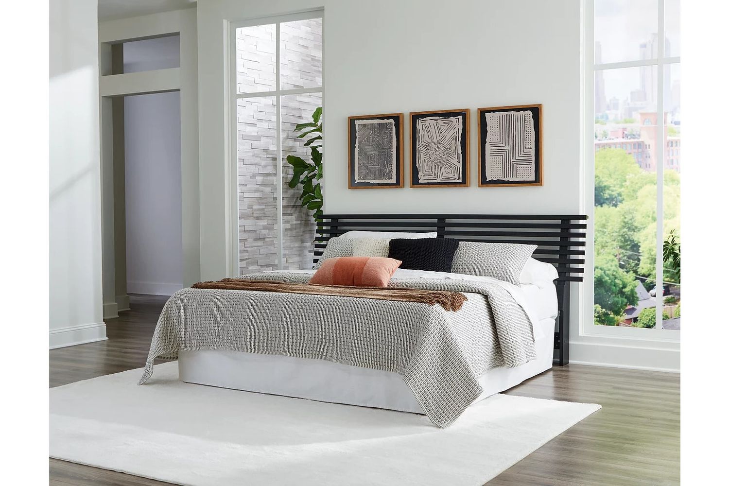 Danziar Black King Slat Headboard Only B1013158