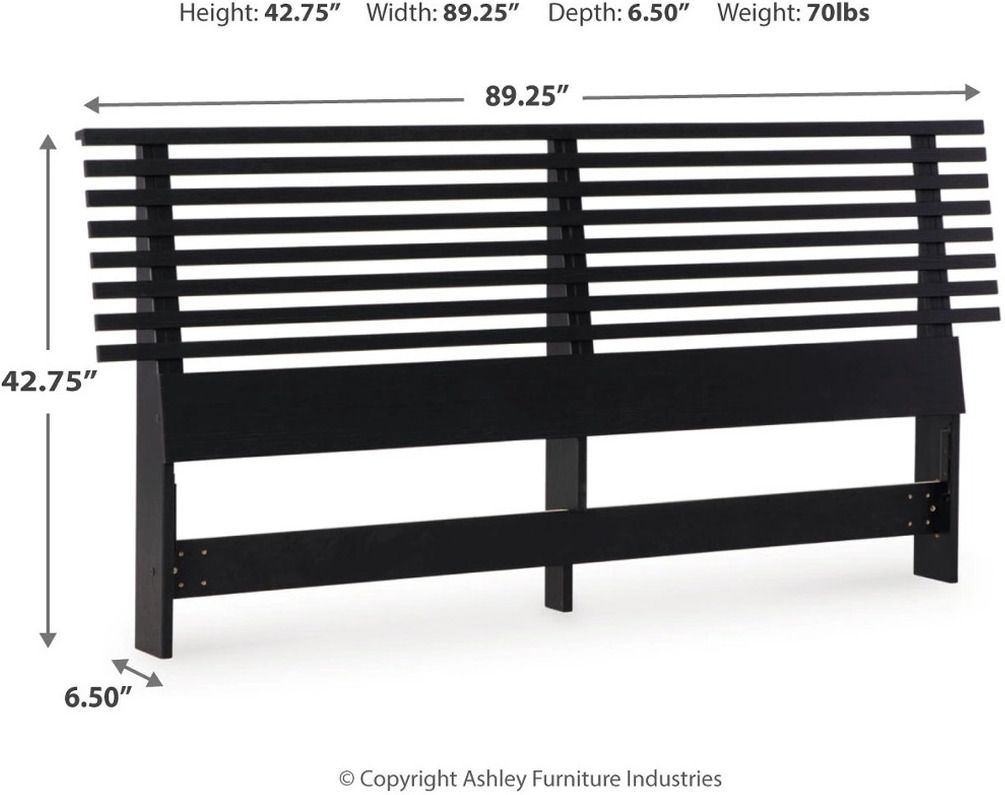 Danziar Black King Slat Headboard Only B1013158