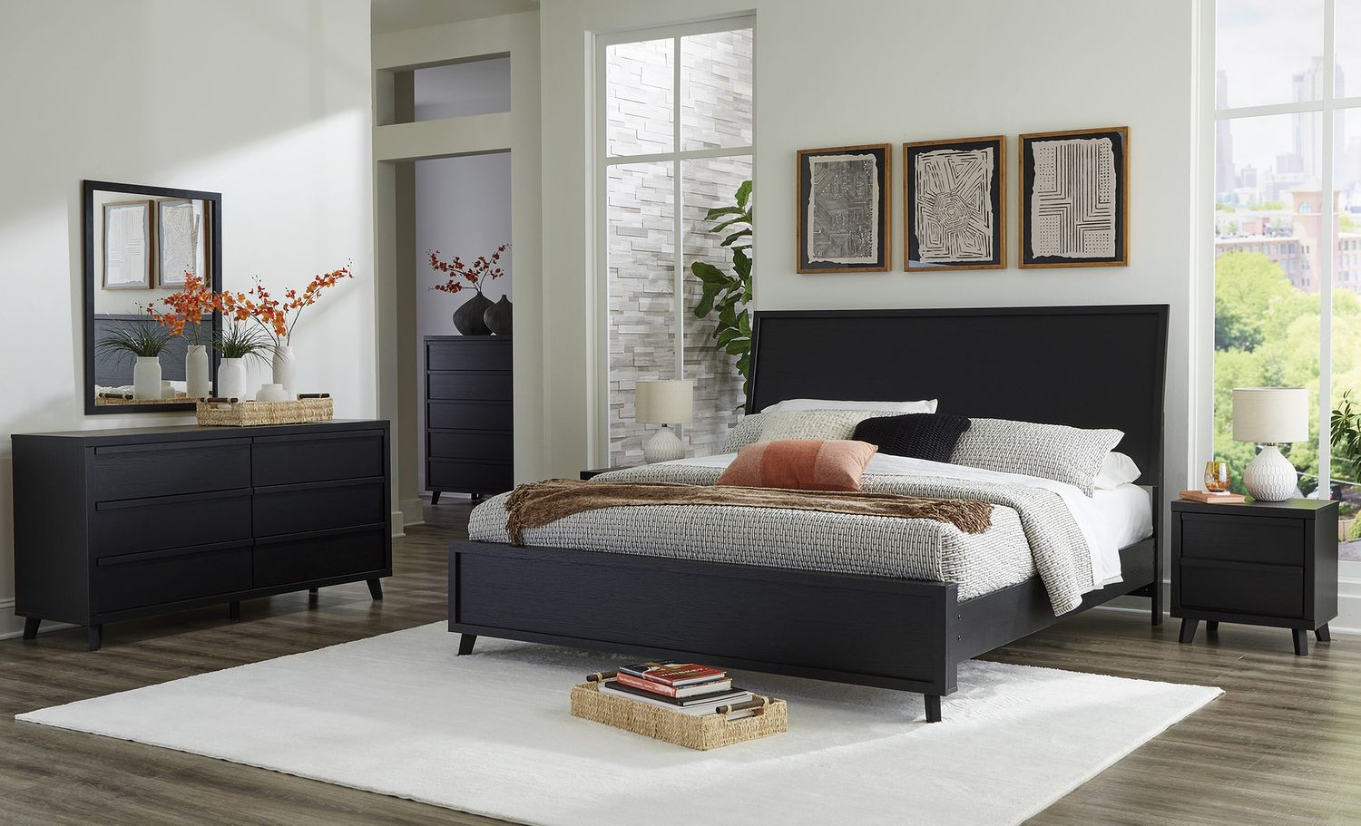 Danziar Black Six Drawer Dresser B1013231