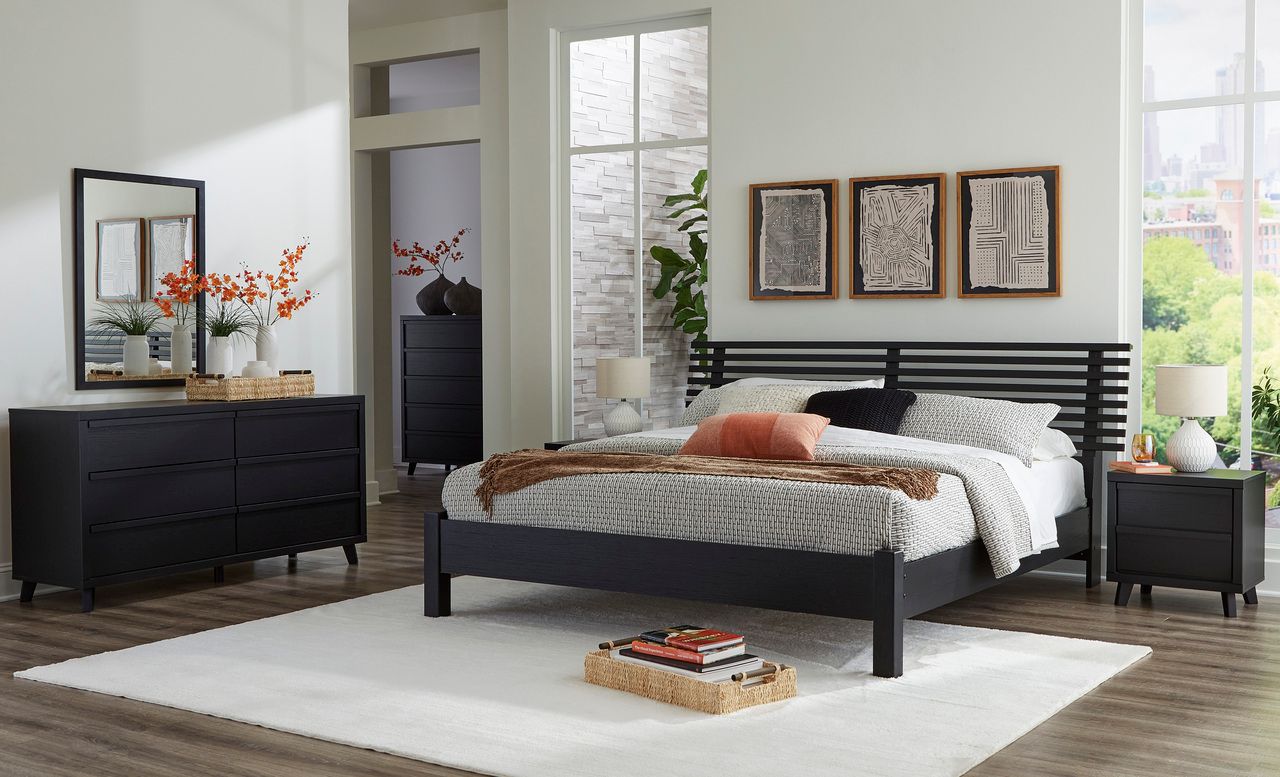 Danziar Black Six Drawer Dresser B1013231