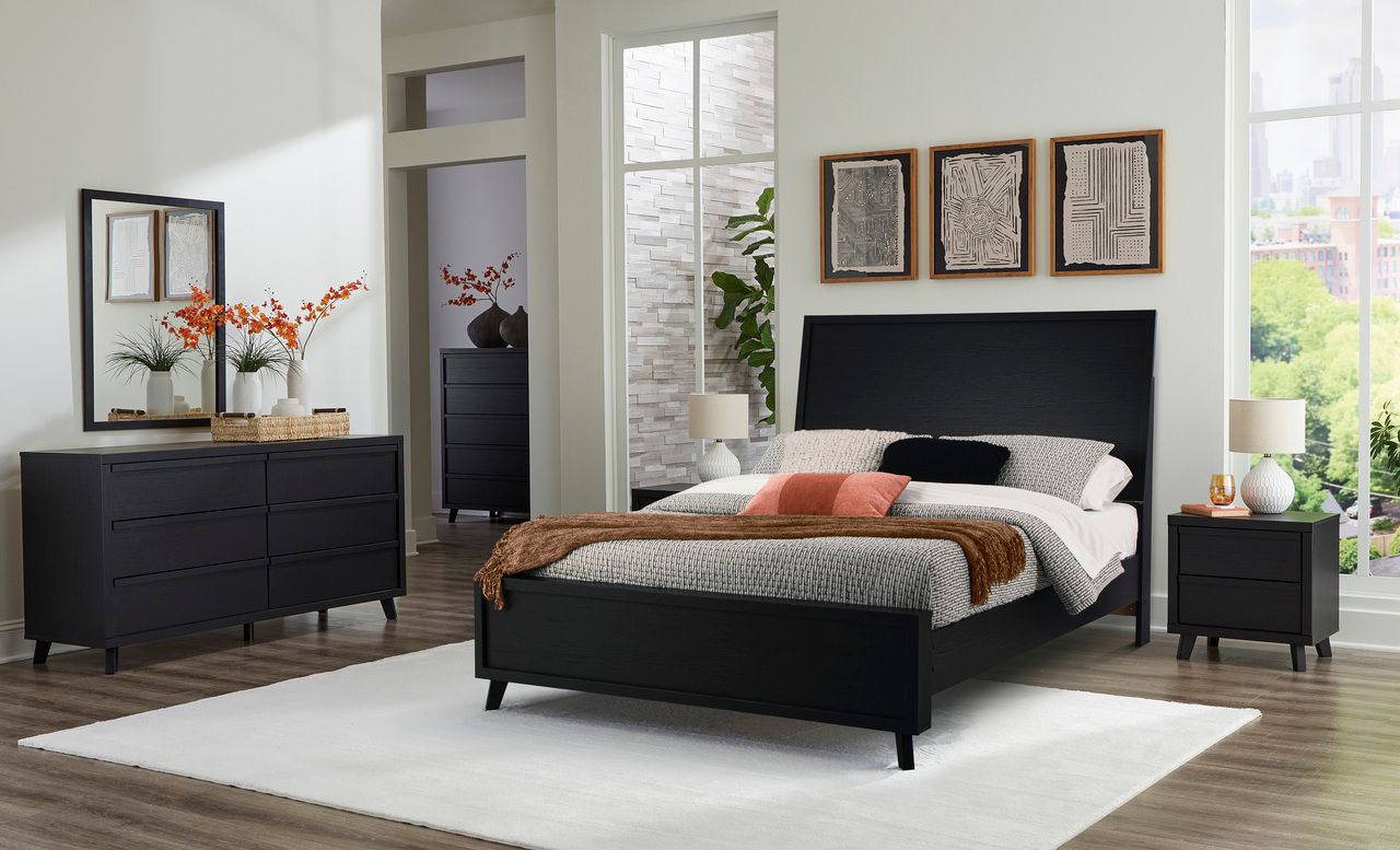 Danziar Black Six Drawer Dresser B1013231