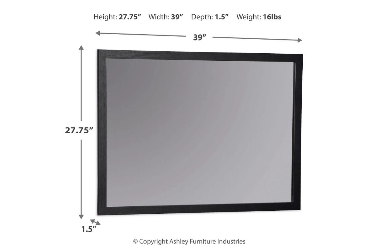 Danziar Black Bedroom Mirror B101336