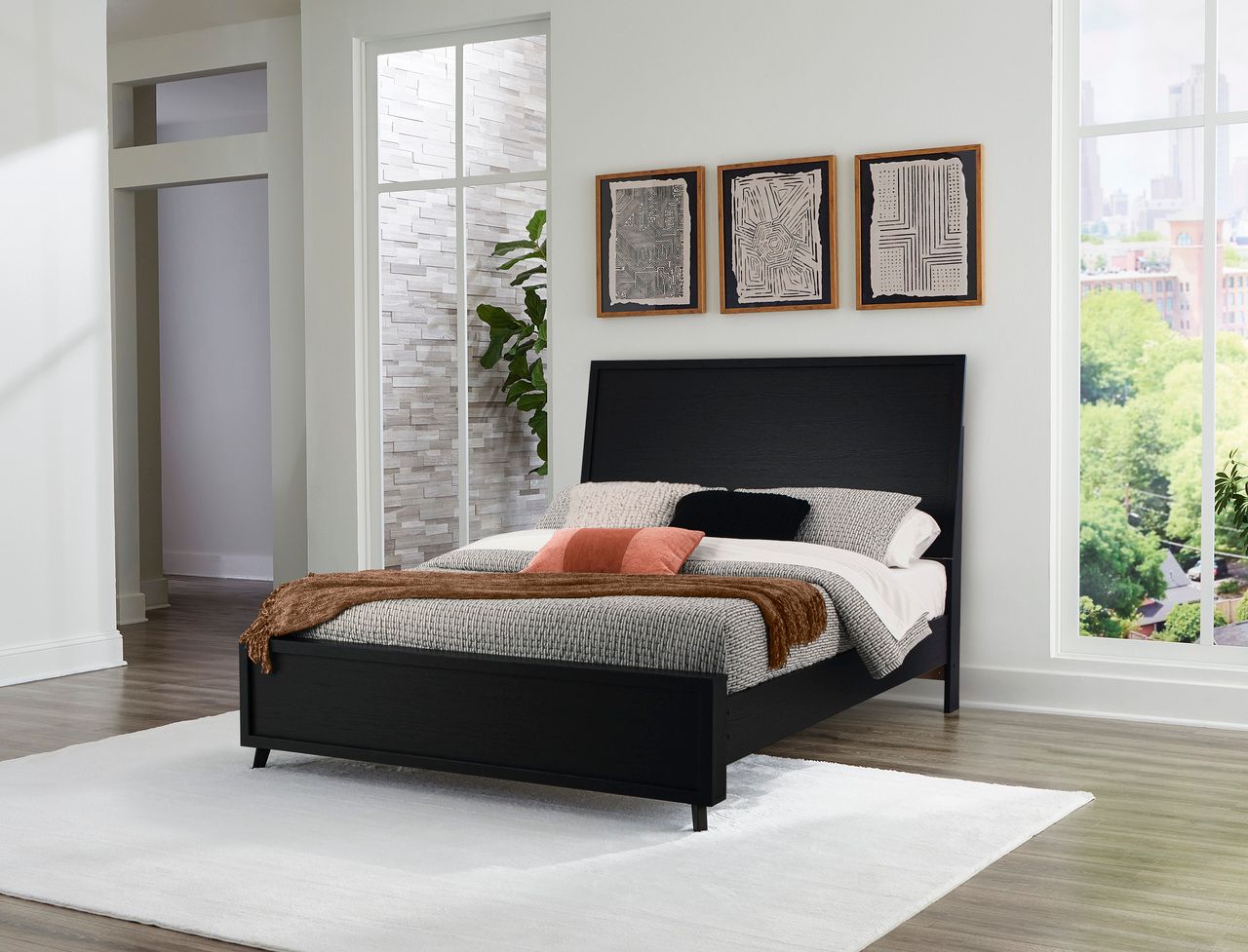 Danziar Black Queen Panel Headboard Only B101357