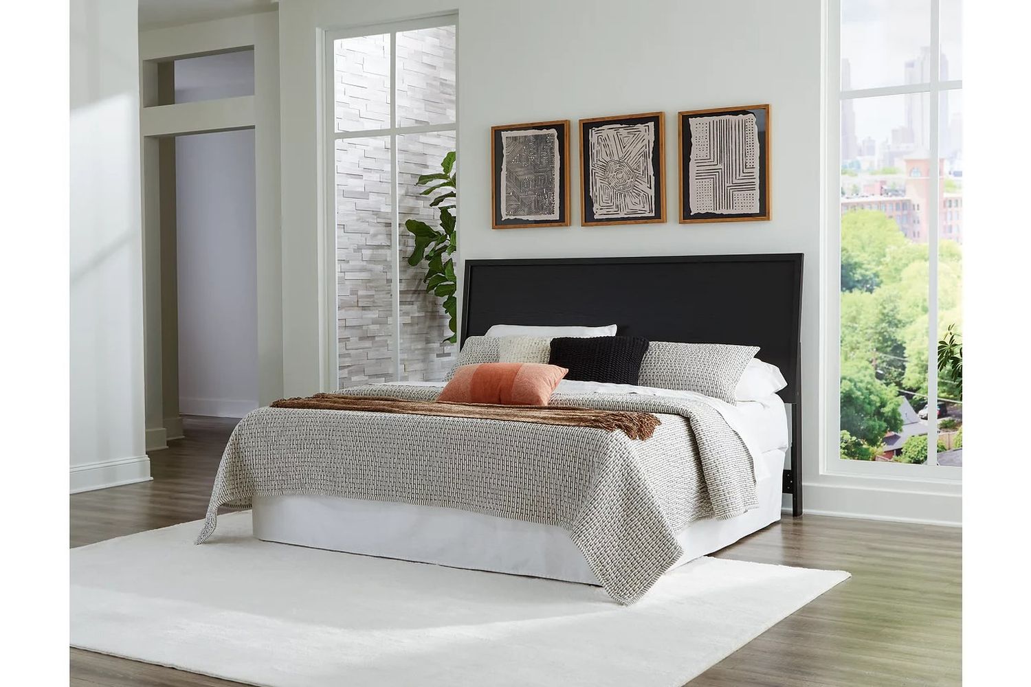 Danziar Black King Panel Headboard Only B101358