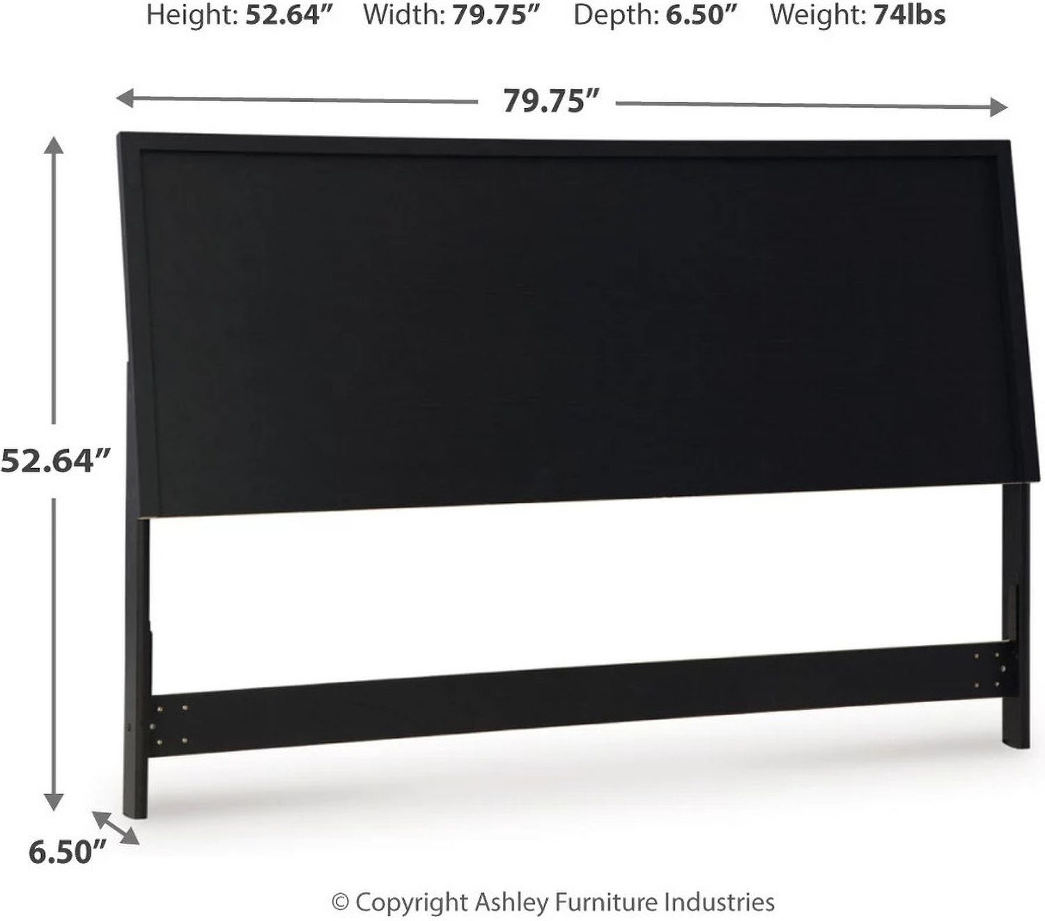 Danziar Black King Panel Headboard Only B101358