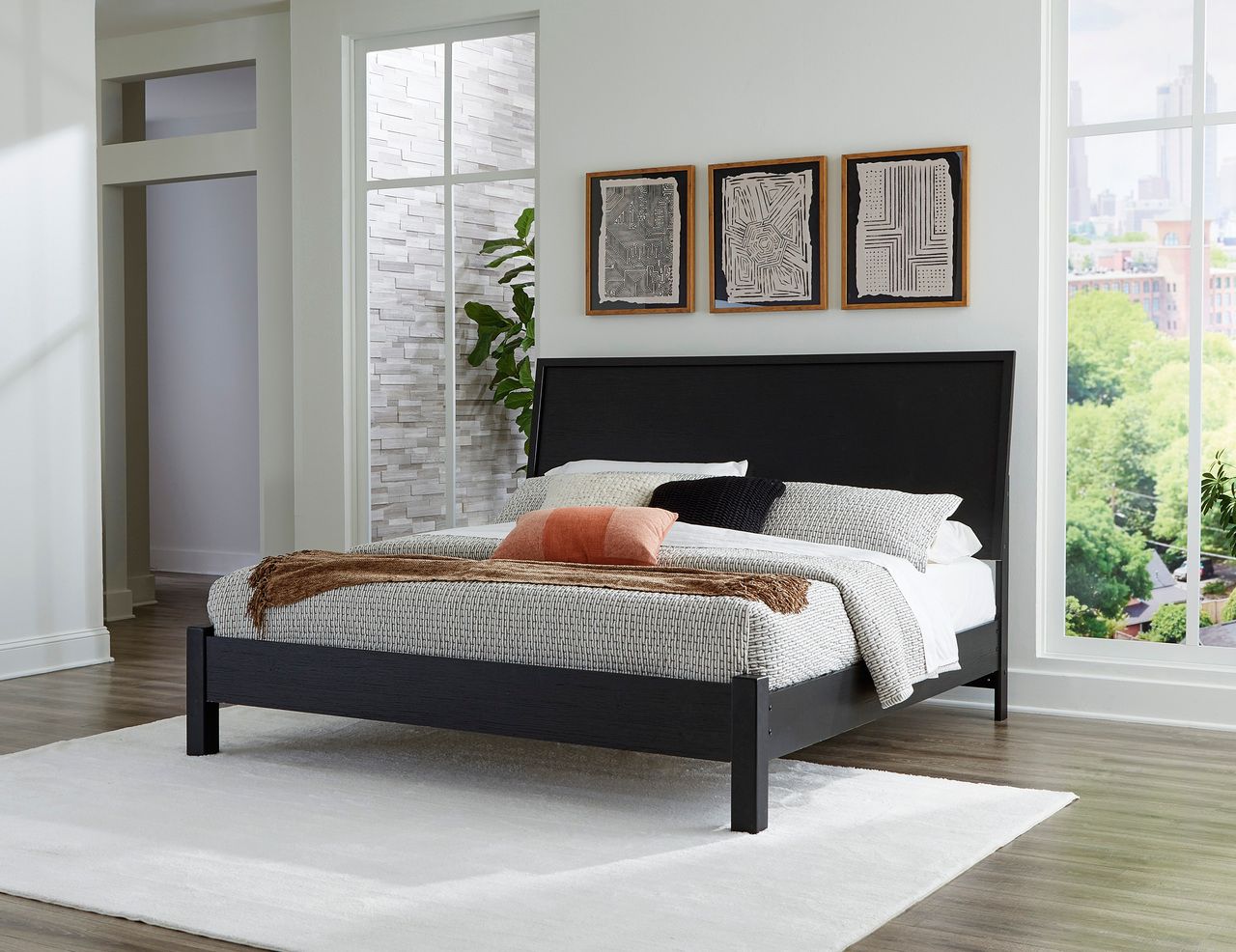 Danziar Black King Panel Headboard Only B101358