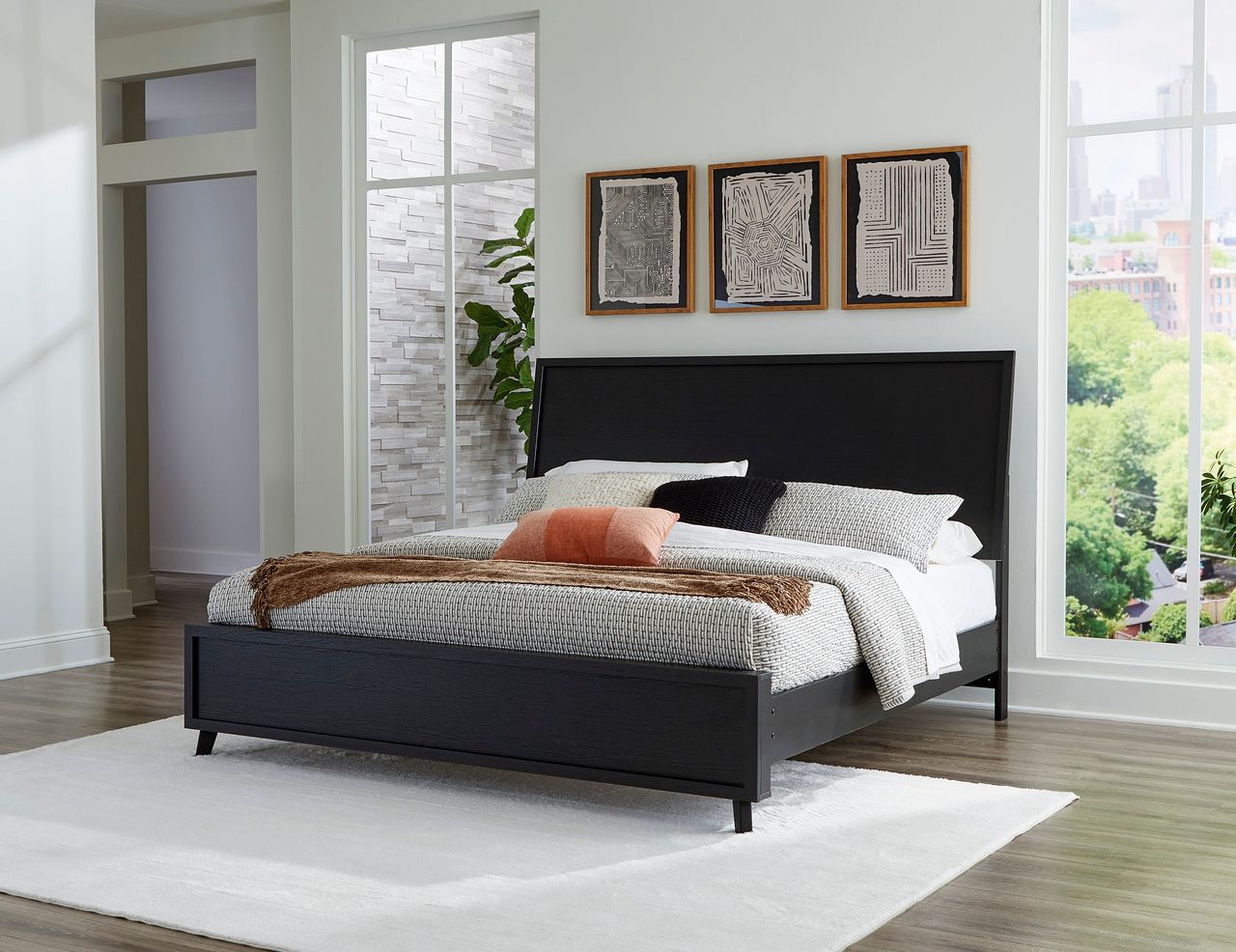 Danziar Black King Panel Headboard Only B101358