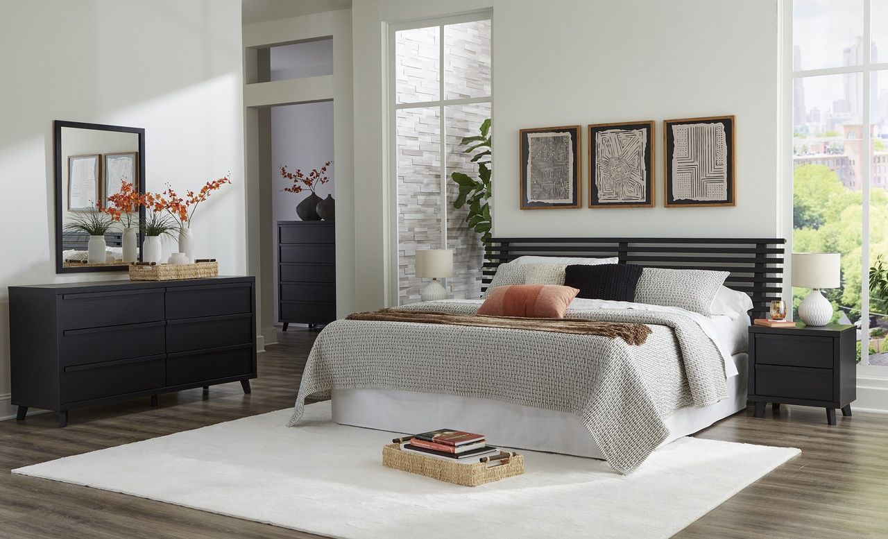 Danziar Black Two Drawer Night Stand B101392