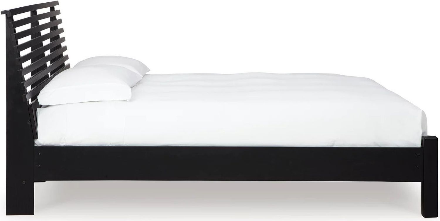Danziar Queen Slat Panel Bed In Black B1013B1