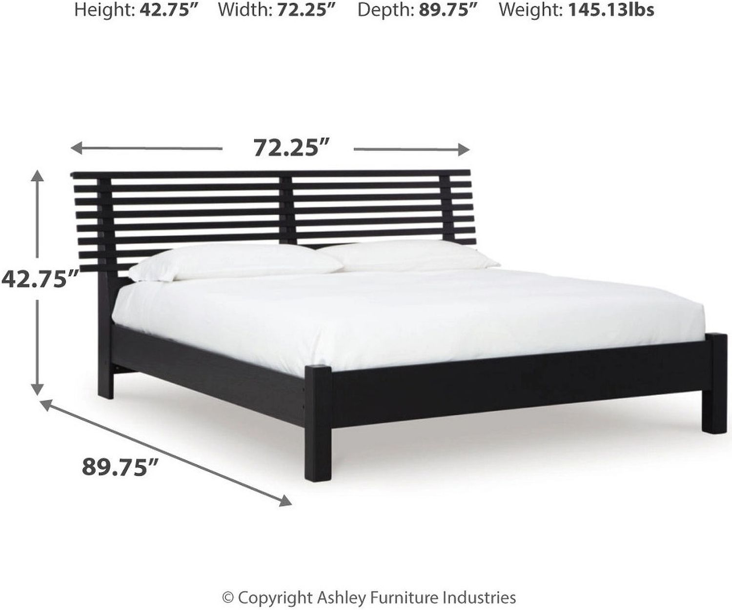 Danziar Queen Slat Panel Bed In Black B1013B1