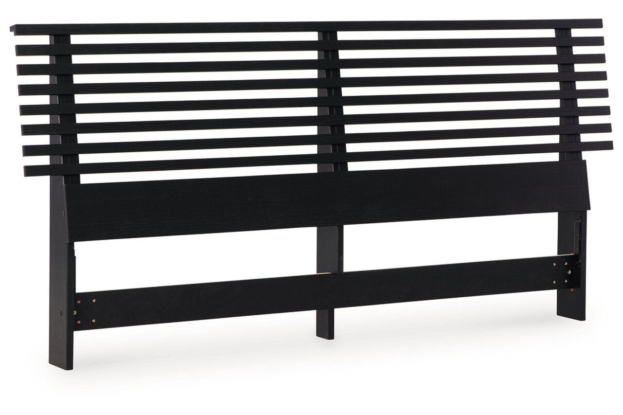 Danziar Queen Slat Panel Bed In Black B1013B1