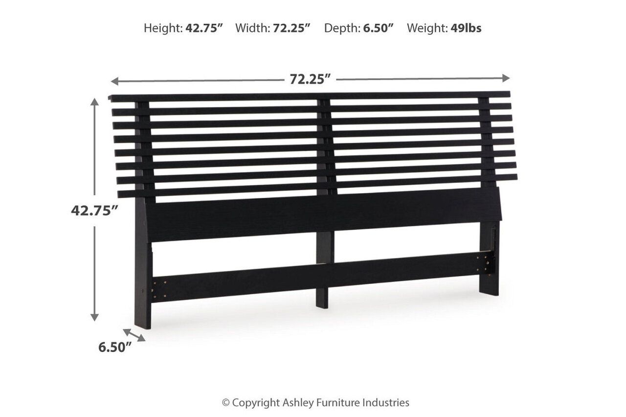 Danziar Queen Slat Panel Bed In Black B1013B1