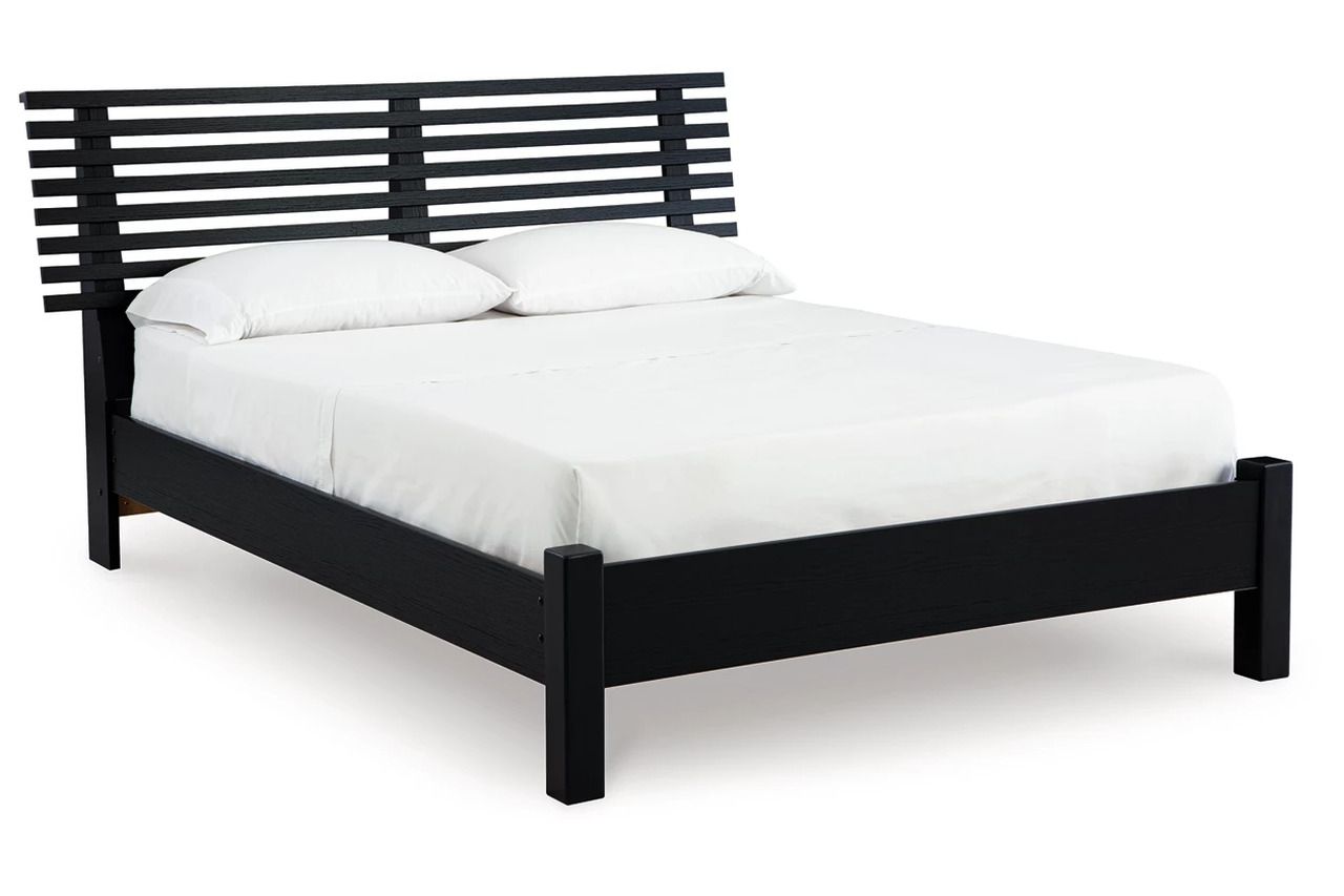 Danziar Full Slat Panel Bed In Black B1013B19
