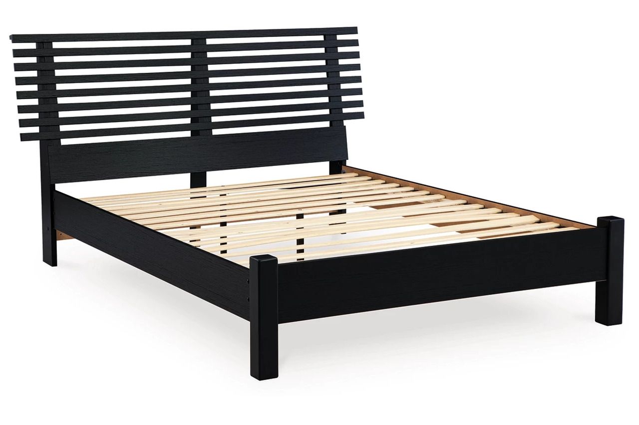 Danziar Full Slat Panel Bed In Black B1013B19