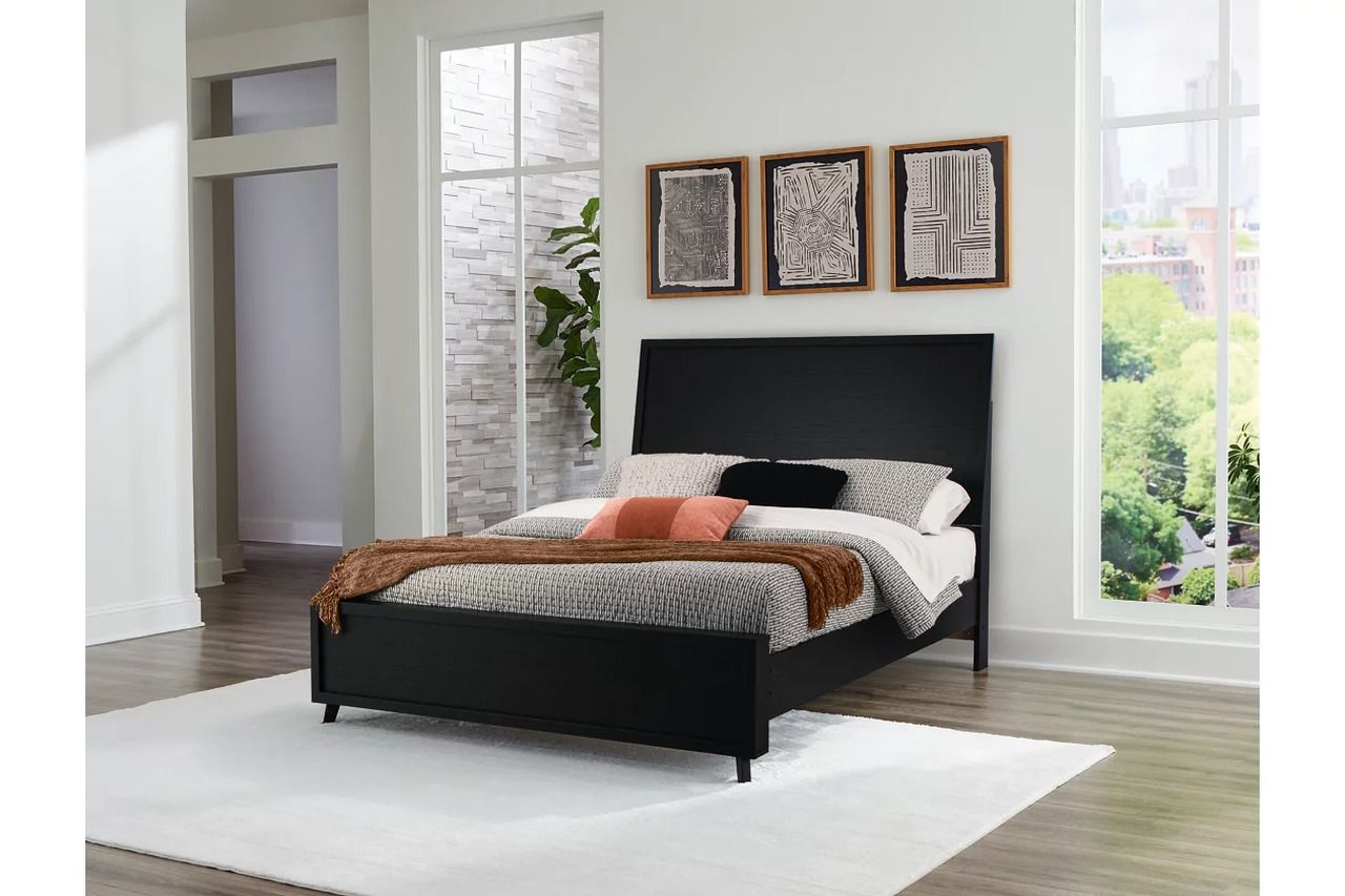 Danziar Queen Panel Bed In Black B1013B2