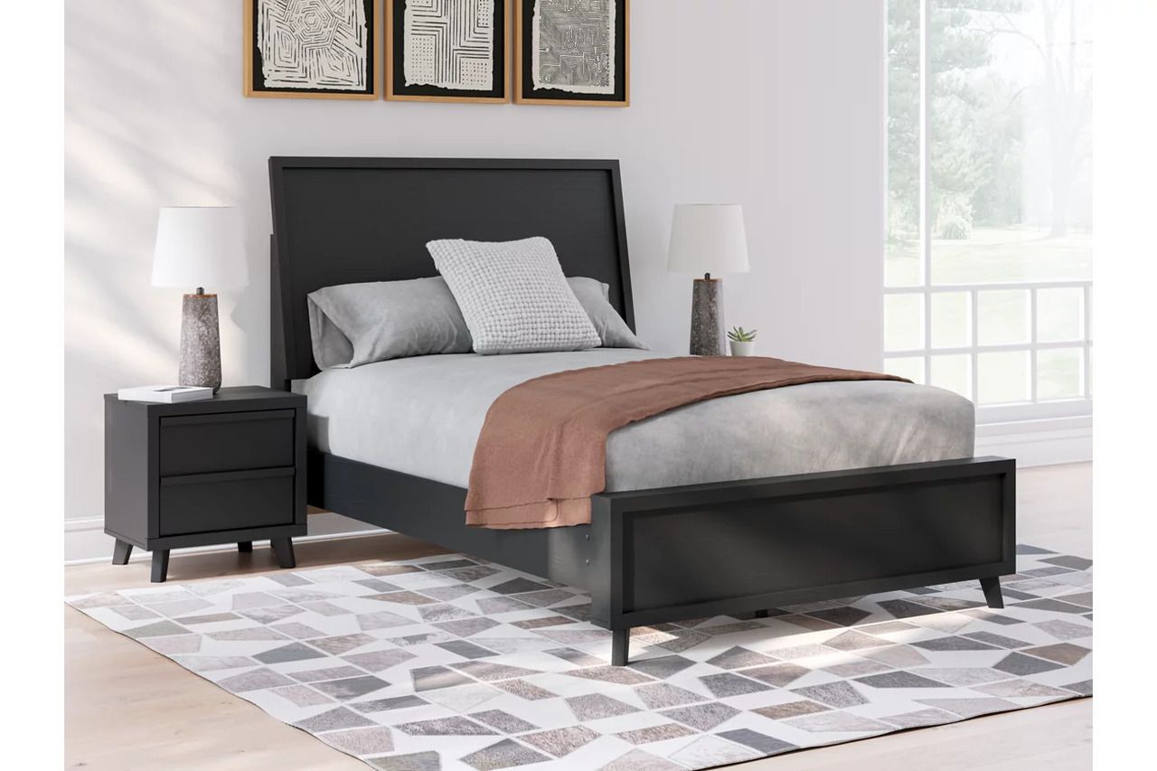 Danziar Full Panel Bed In Black B1013B20