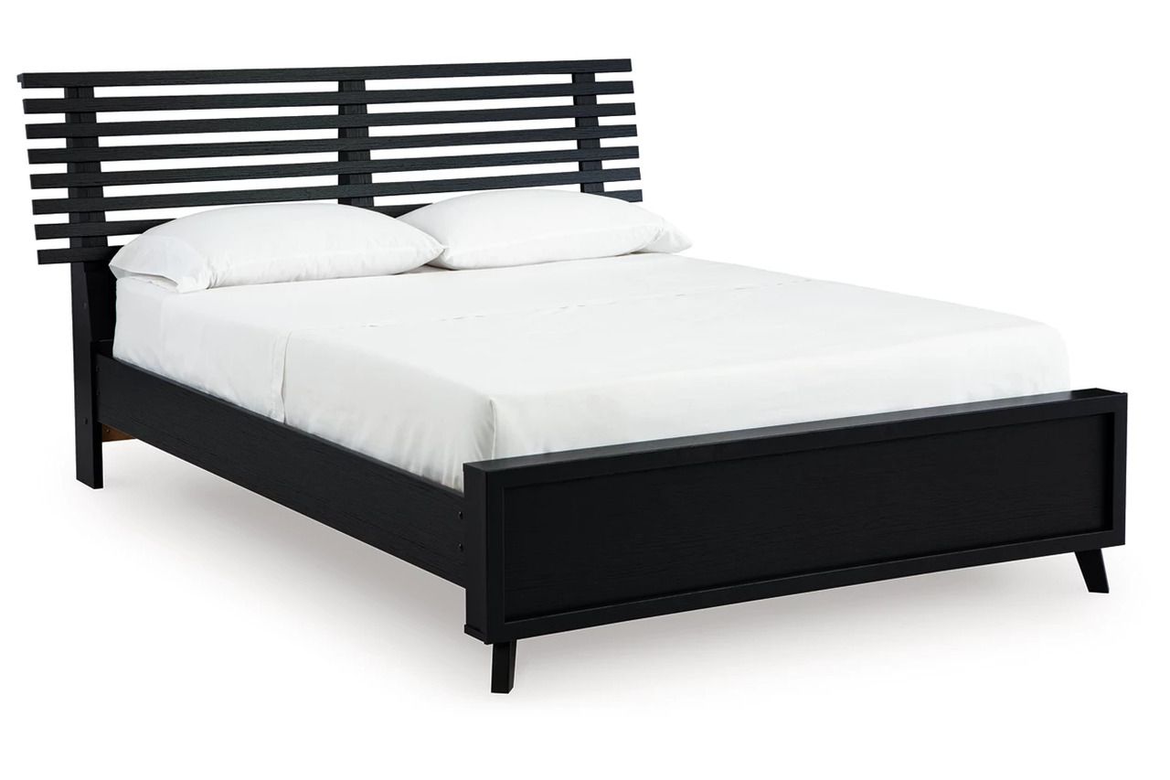 Danziar Full Slat Panel Bed In Black B1013B23