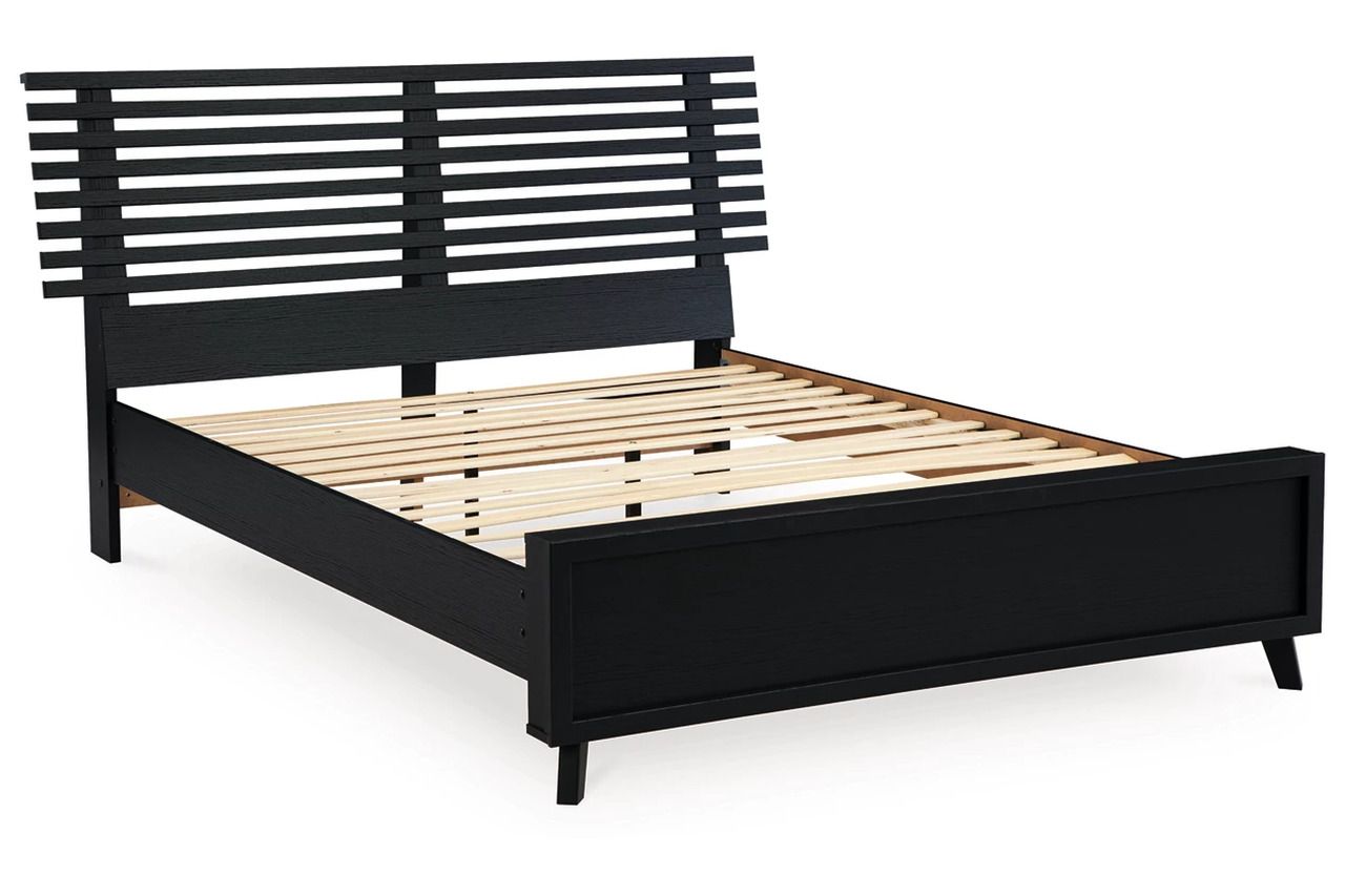 Danziar Full Slat Panel Bed In Black B1013B23