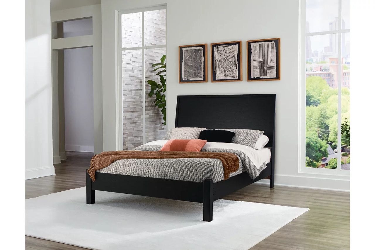 Danziar Full Panel Bed In Black B1013B25