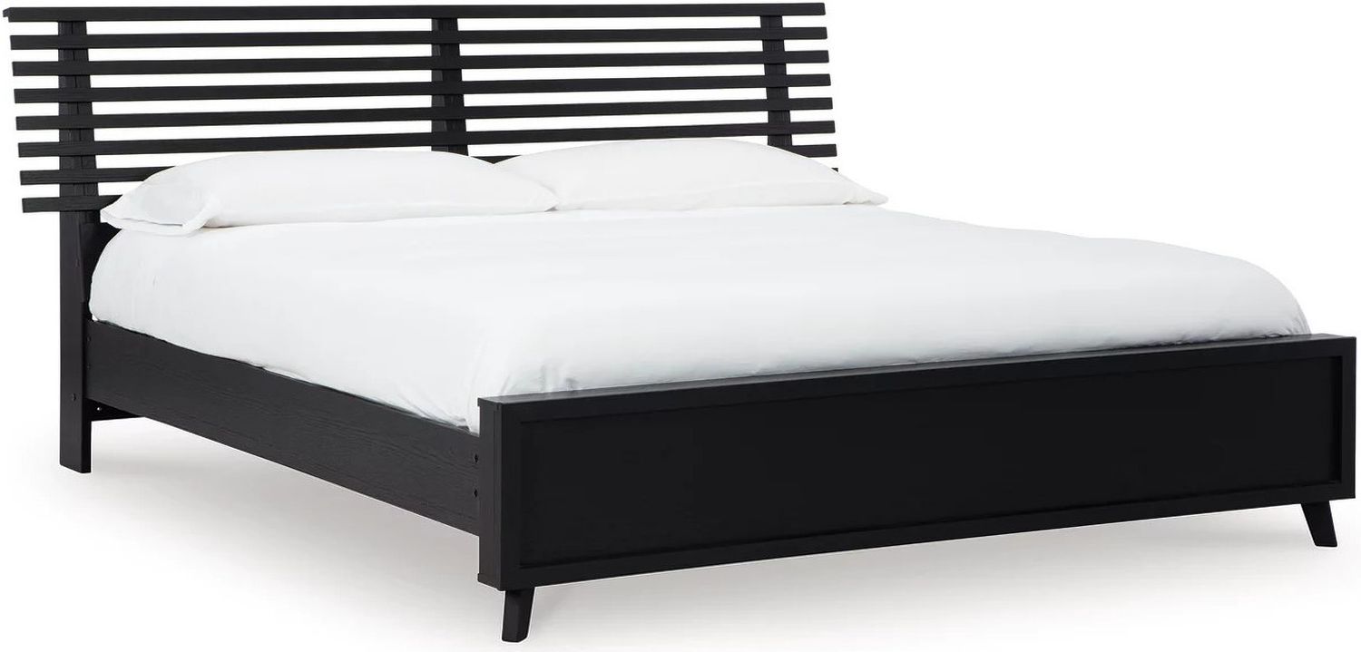 Danziar Queen Slat Panel Bed In Black B1013B4