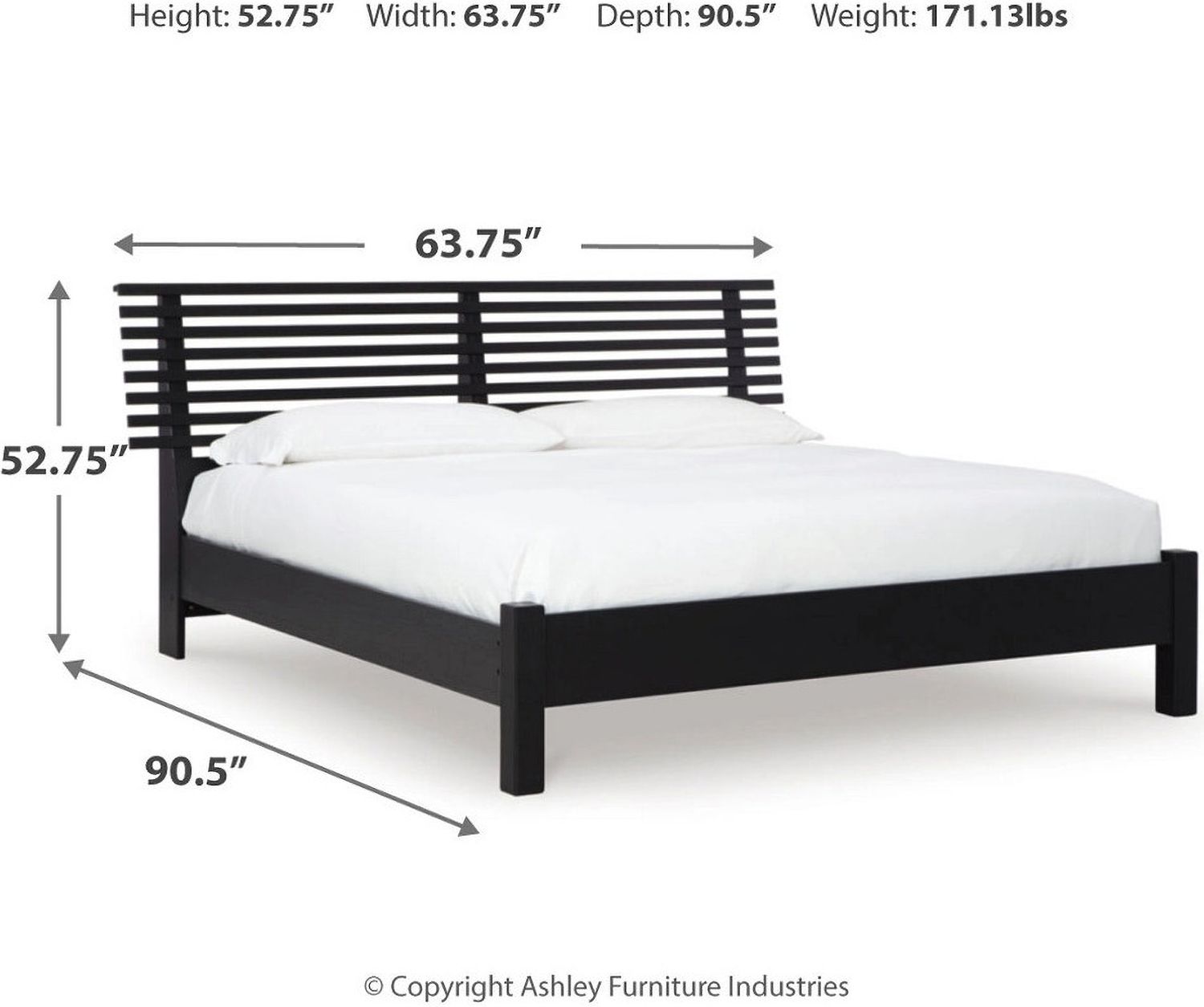 Danziar Queen Slat Panel Bed In Black B1013B4