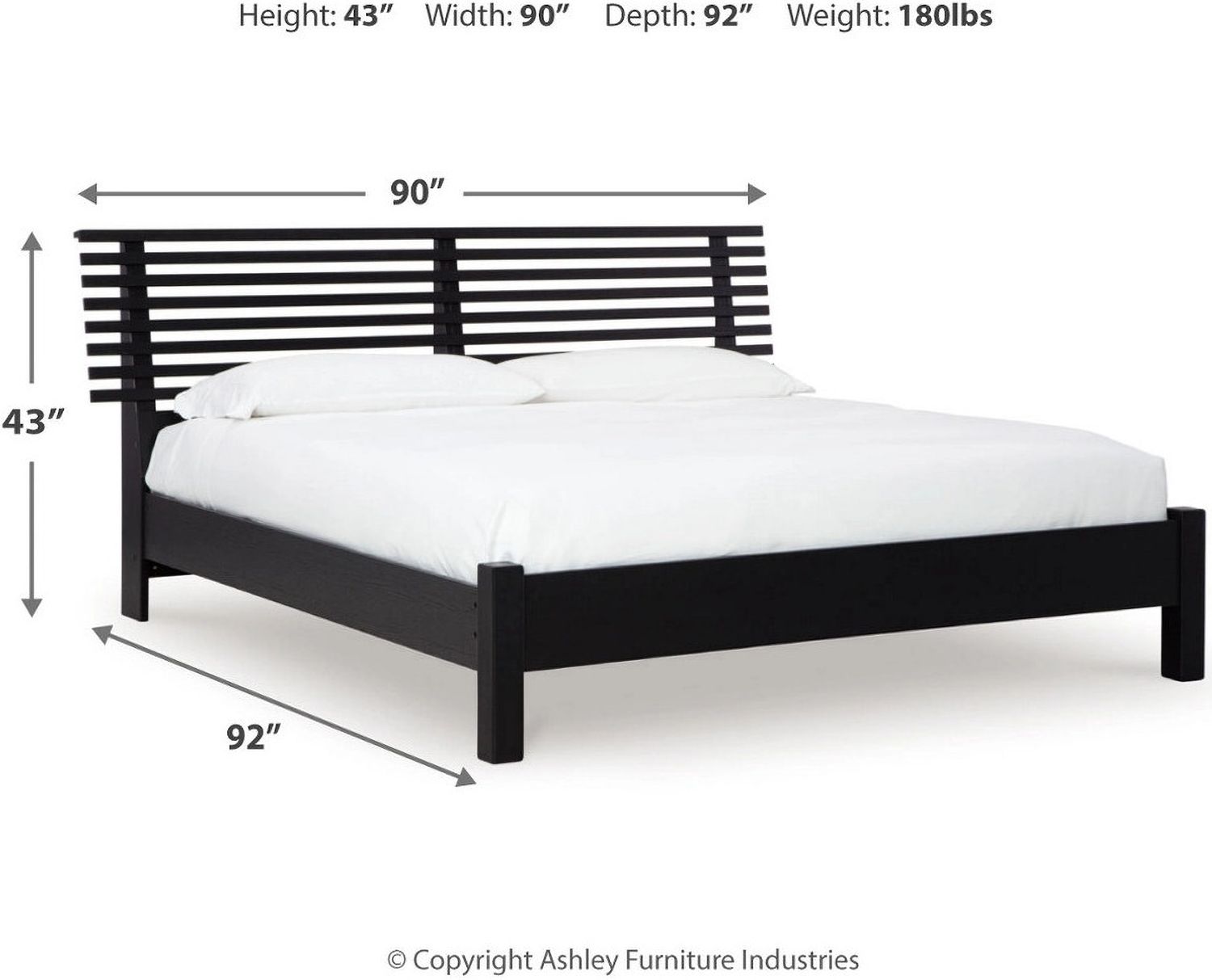 Danziar King Slat Panel Bed In Black B1013B6