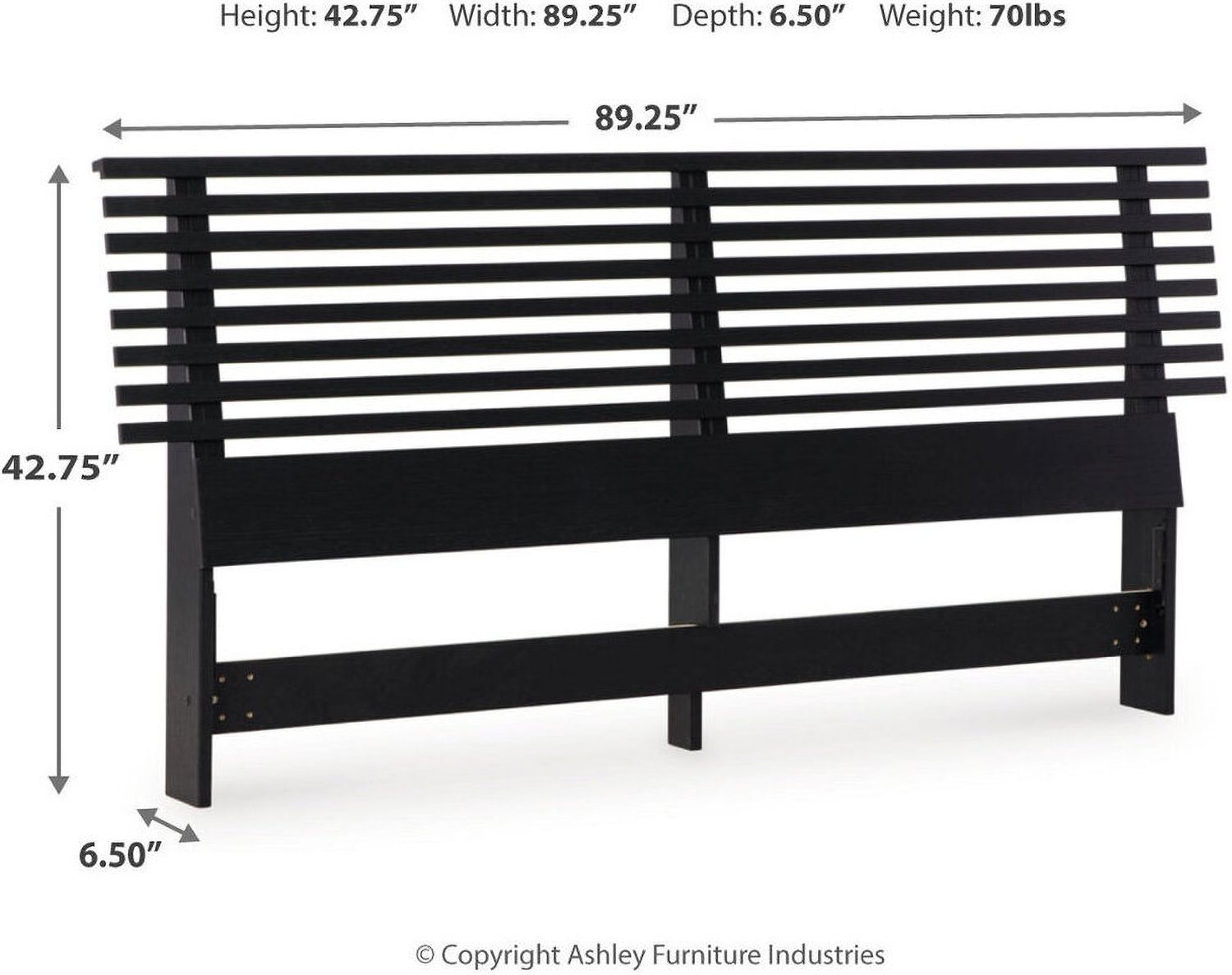 Danziar King Slat Panel Bed In Black B1013B6